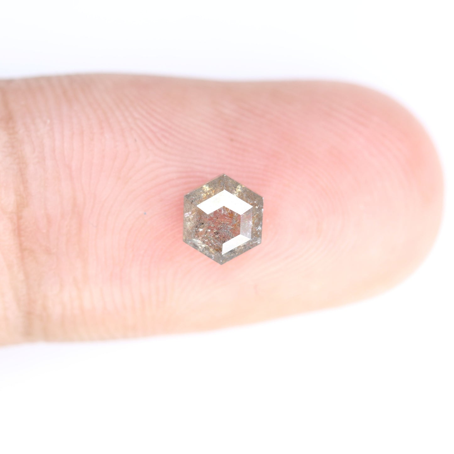 0.82 CT Hexagon Cut Salt and Pepper Diamond - Natural Hexagon Diamond - Salt and Pepper Ring - Gift for Wifey - Gift for mother - jewelry