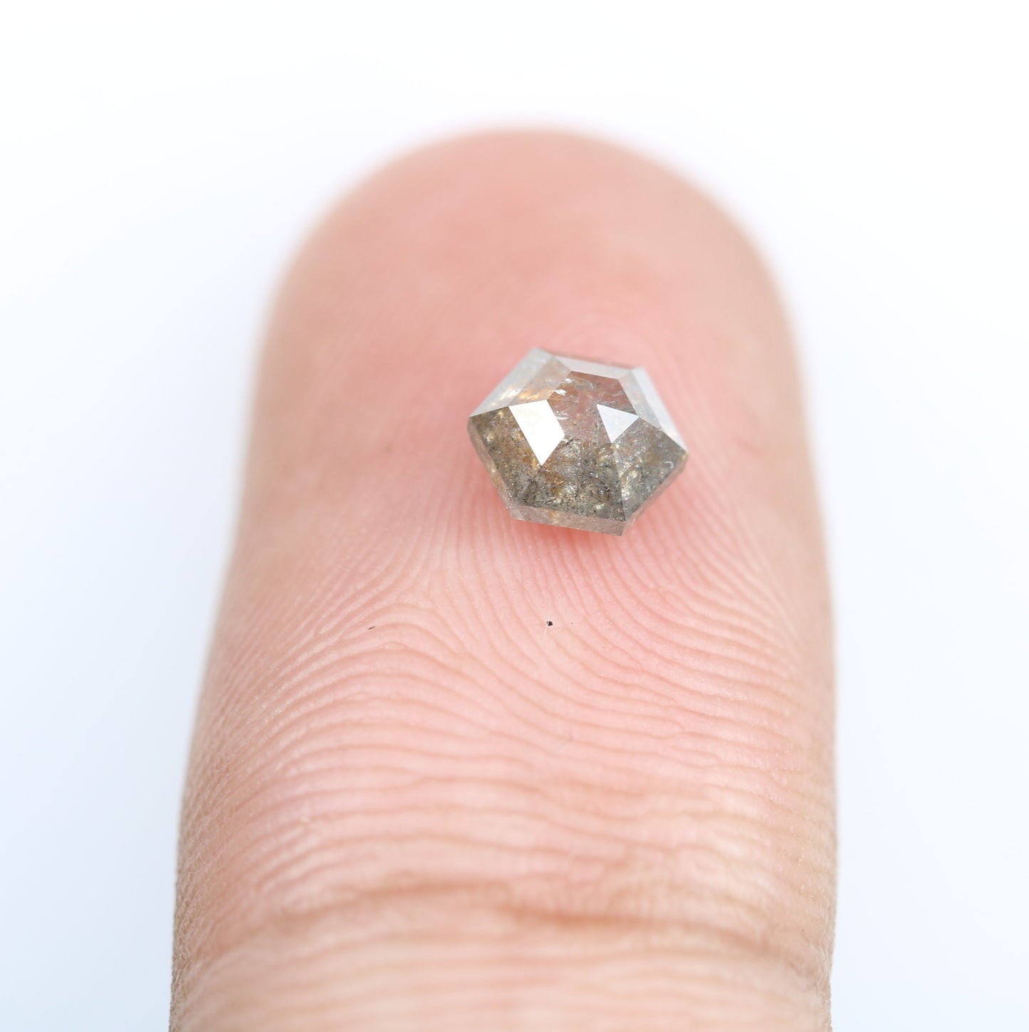 0.82 CT Hexagon Cut Salt and Pepper Diamond - Natural Hexagon Diamond - Salt and Pepper Ring - Gift for Wifey - Gift for mother - jewelry