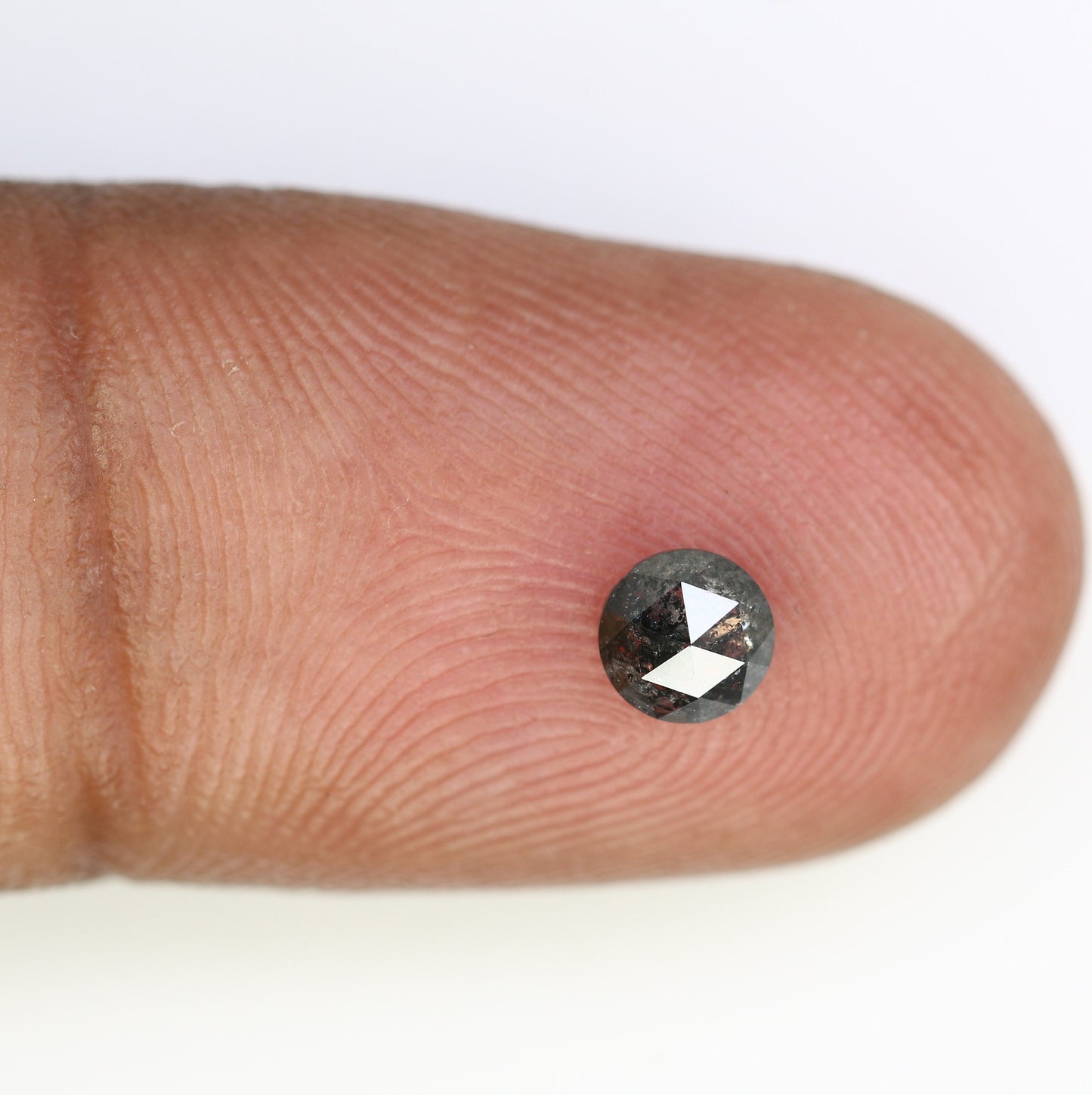 0.37 CT Rose Cut Round Black Salt And Pepper Real Diamond For Engagement/Wedding RingFor Gold Ring Diamonds