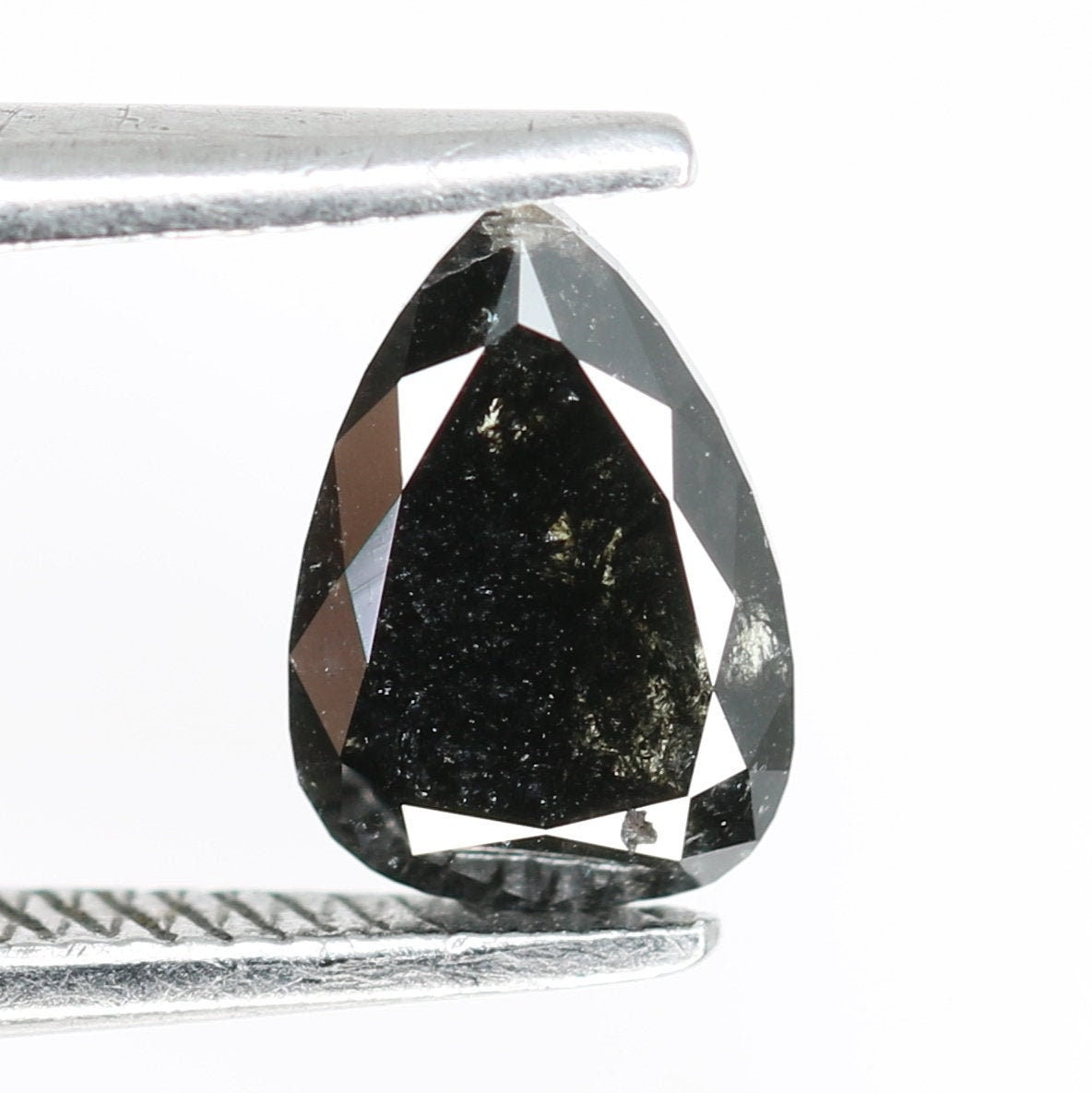 Intriguing & Edgy Pear-Shaped Black Diamond Engagement Ring