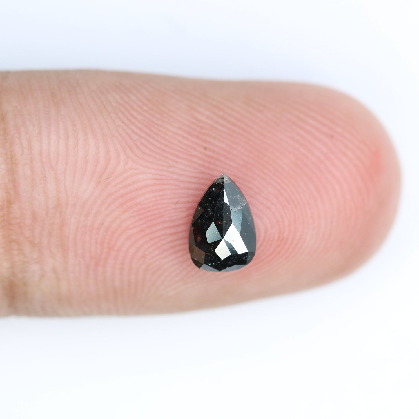 Intriguing & Edgy Pear-Shaped Black Diamond Engagement Ring