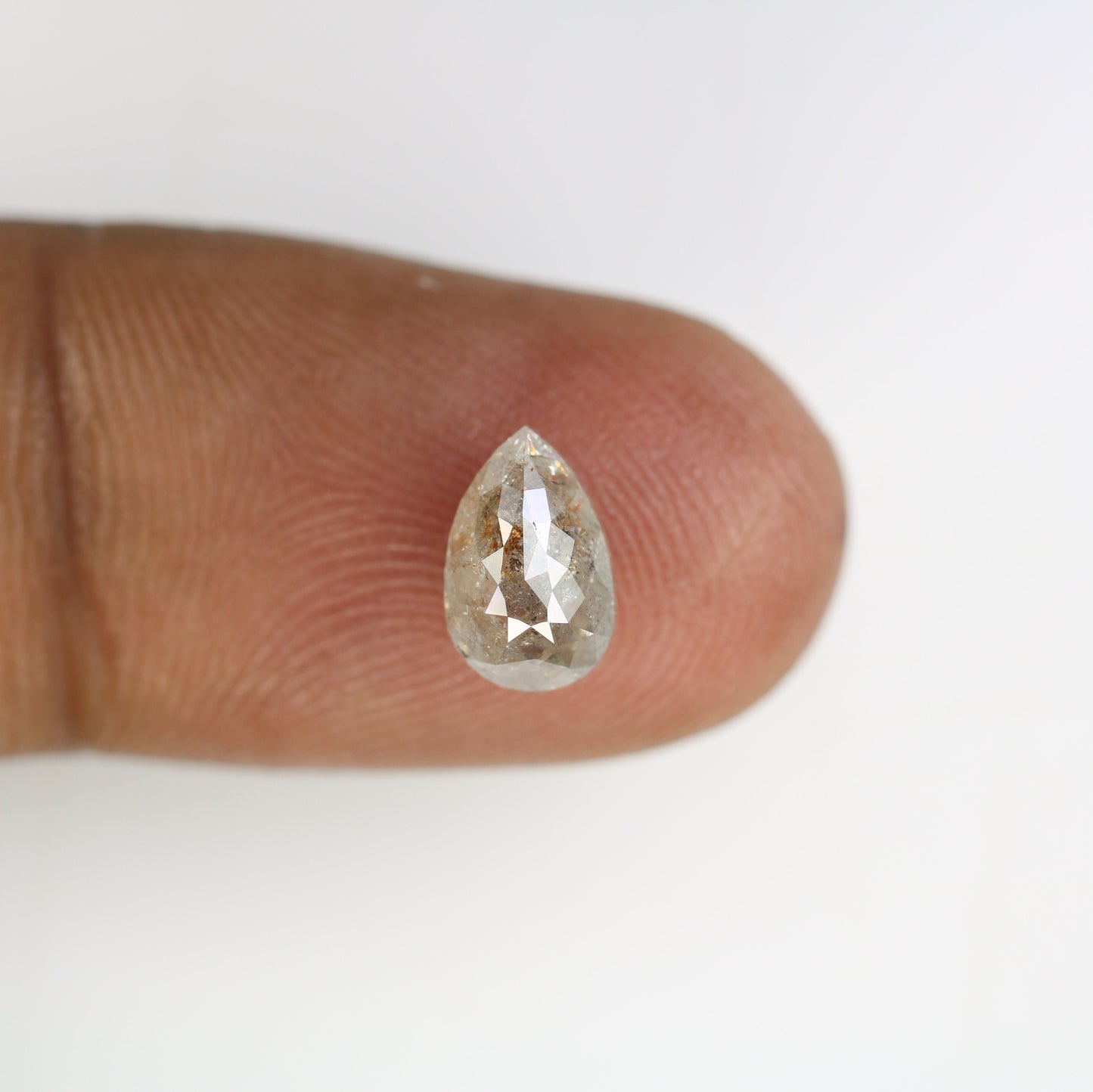 2 CT Salt and Pepper Pear Diamond for Ring | Loose Rustic Diamond for Gold Ring | Unique Gemstone for Engagement Ring
