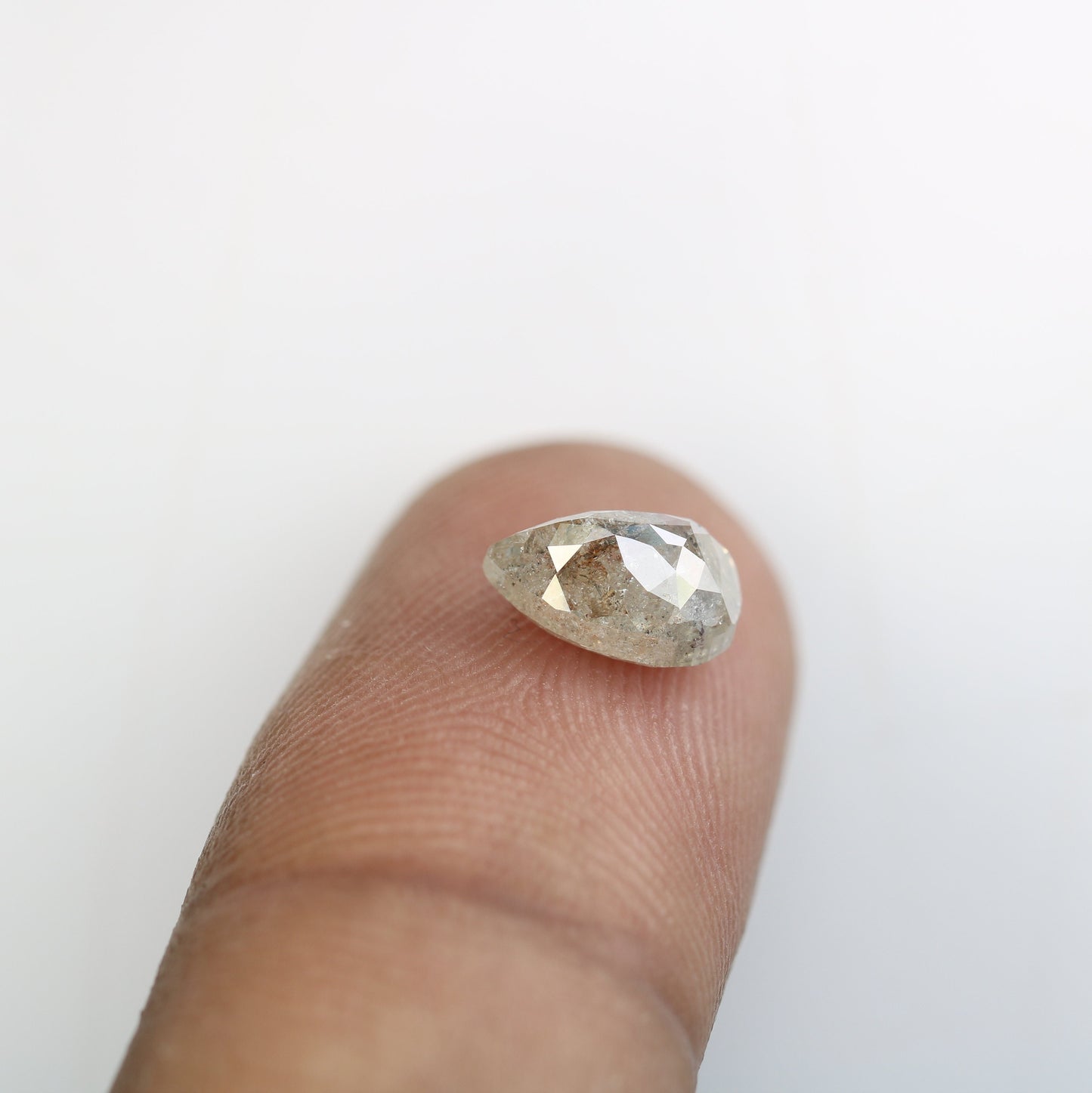 2 CT Salt and Pepper Pear Diamond for Ring | Loose Rustic Diamond for Gold Ring | Unique Gemstone for Engagement Ring