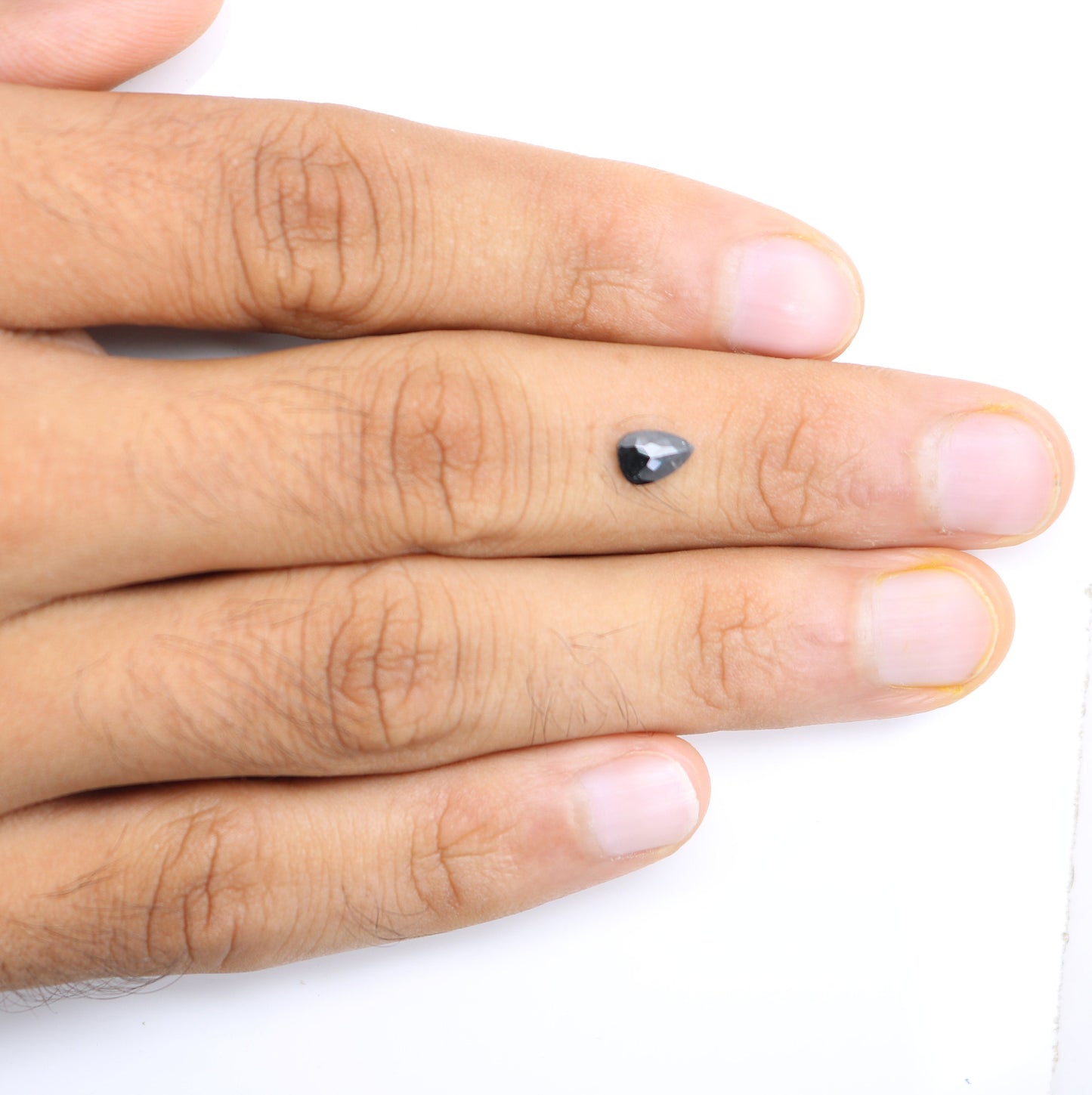 Intriguing & Edgy Pear-Shaped Black Diamond Engagement Ring
