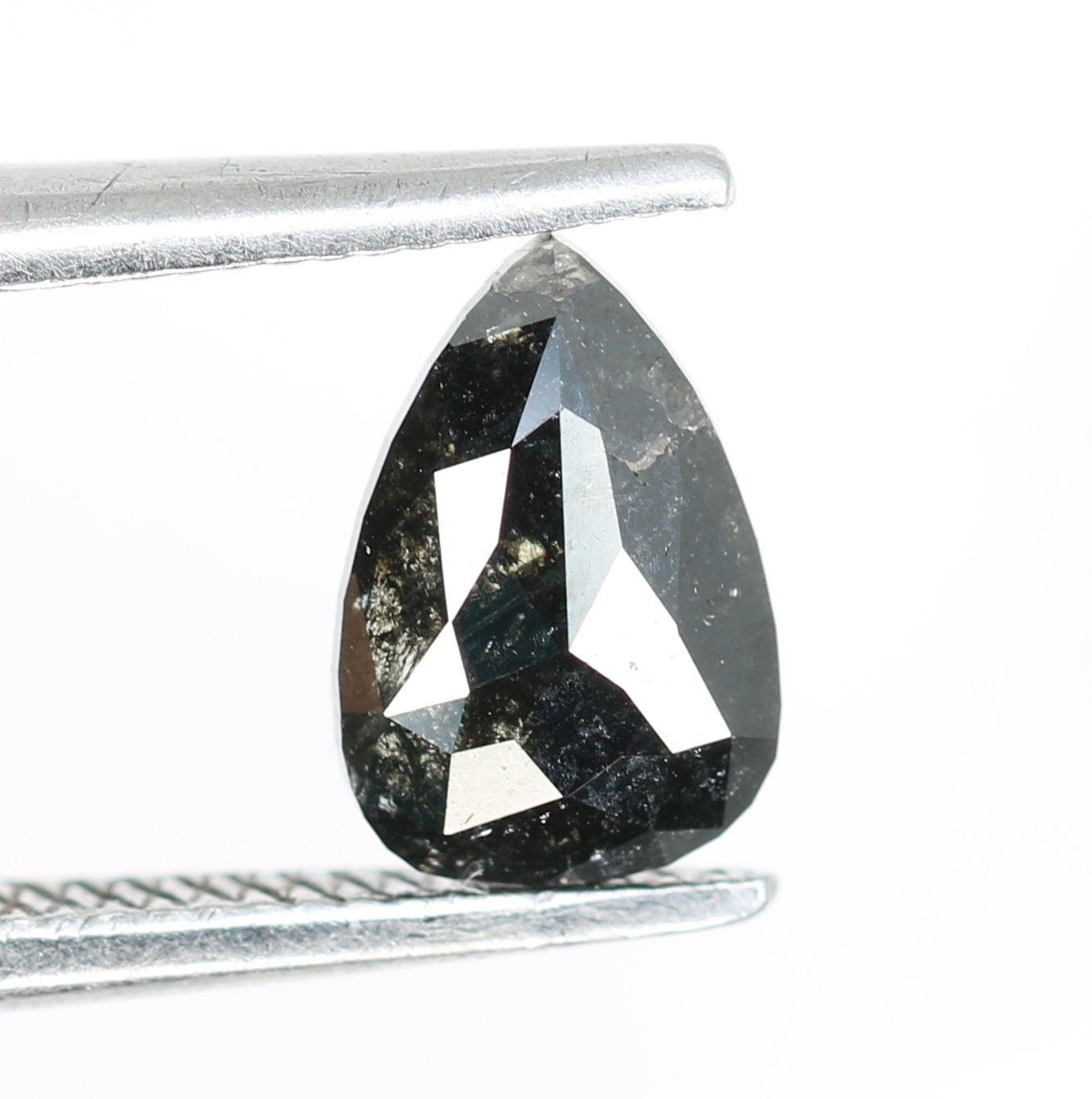 Intriguing & Edgy Pear-Shaped Black Diamond Engagement Ring