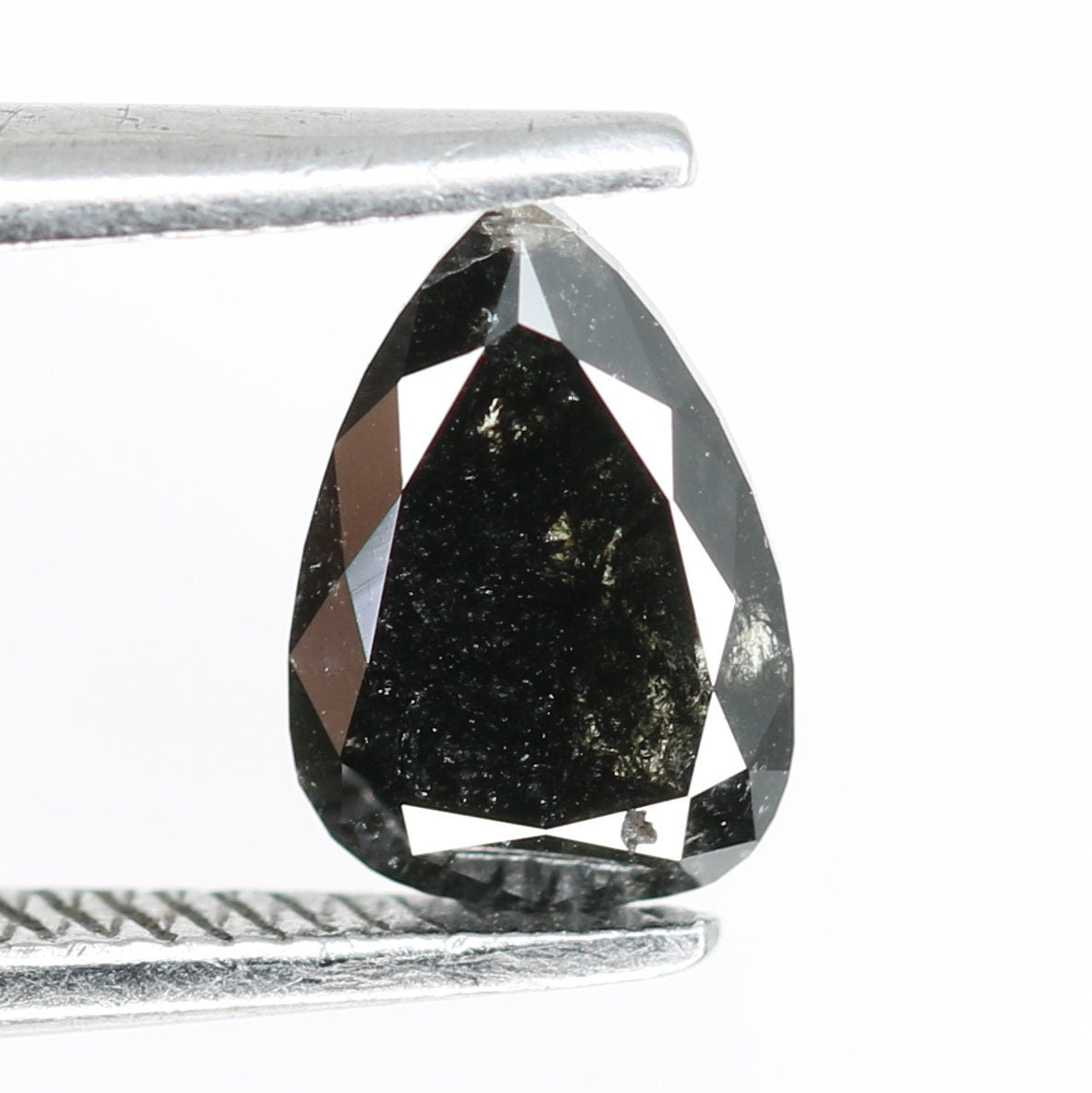 Intriguing & Edgy Pear-Shaped Black Diamond Engagement Ring