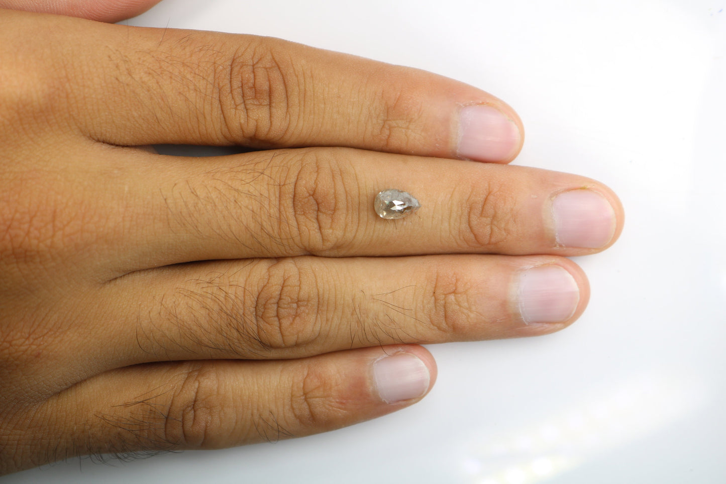 2 CT Salt and Pepper Pear Diamond for Ring | Loose Rustic Diamond for Gold Ring | Unique Gemstone for Engagement Ring