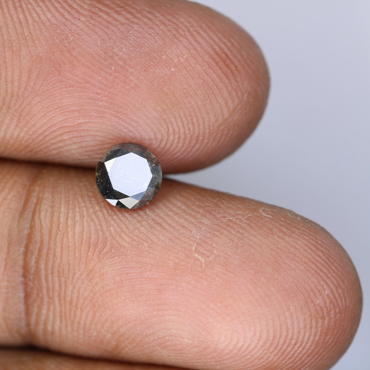 0.79 Carat Natural Salt and Pepper Round Brilliant Cut Galaxy Diamond for Engagement Rings | Ideal for Custom Gold Jewelry Designs