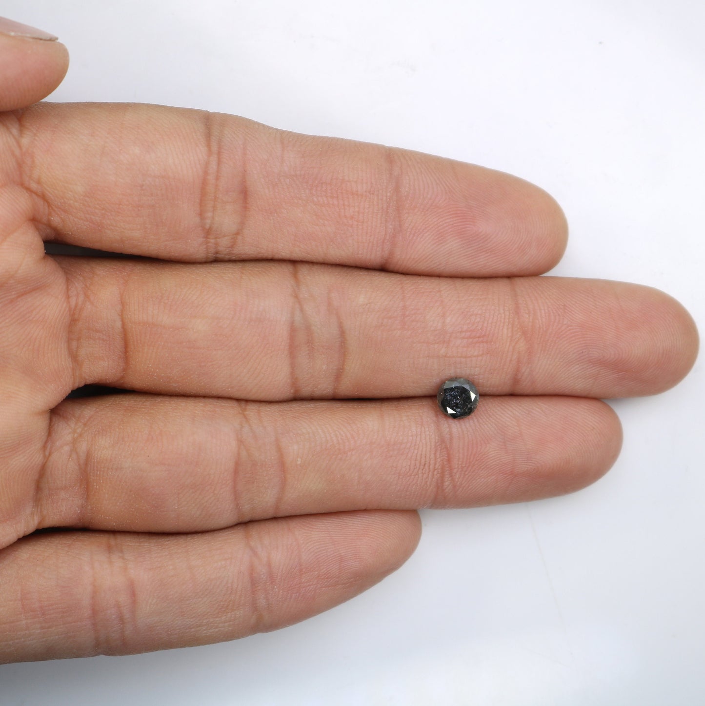0.79 Carat Natural Salt and Pepper Round Brilliant Cut Galaxy Diamond for Engagement Rings | Ideal for Custom Gold Jewelry Designs