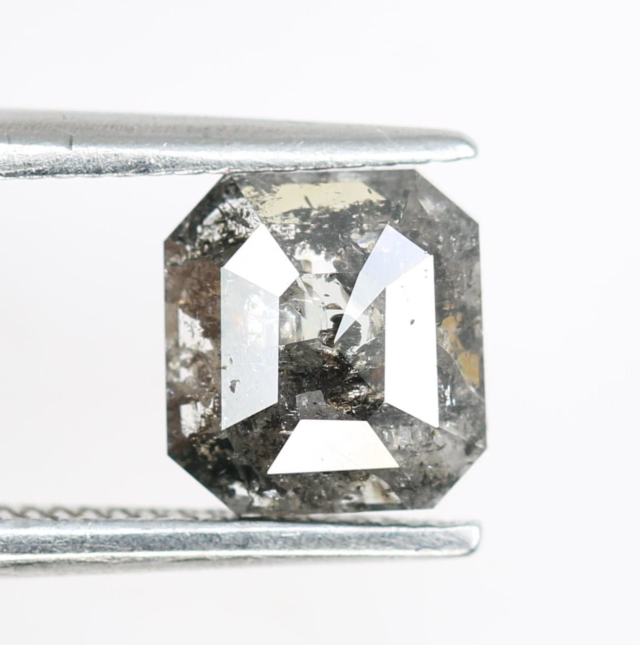 1.CT Salt and Pepper Emerald Shape Diamond - Natural Loose Emerald Cut Diamond - Emerald Engagement Ring - LABORDAY Offer