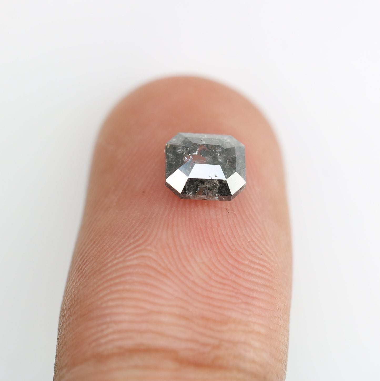 1.CT Salt and Pepper Emerald Shape Diamond - Natural Loose Emerald Cut Diamond - Emerald Engagement Ring - LABORDAY Offer