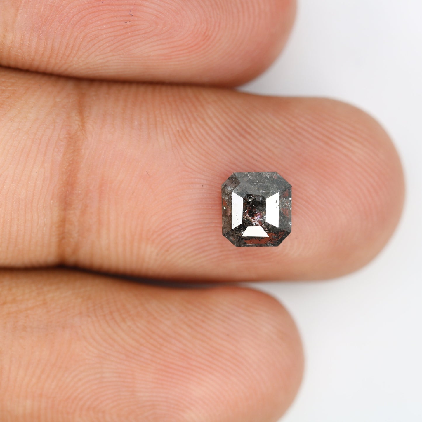 1.CT Salt and Pepper Emerald Shape Diamond - Natural Loose Emerald Cut Diamond - Emerald Engagement Ring - LABORDAY Offer