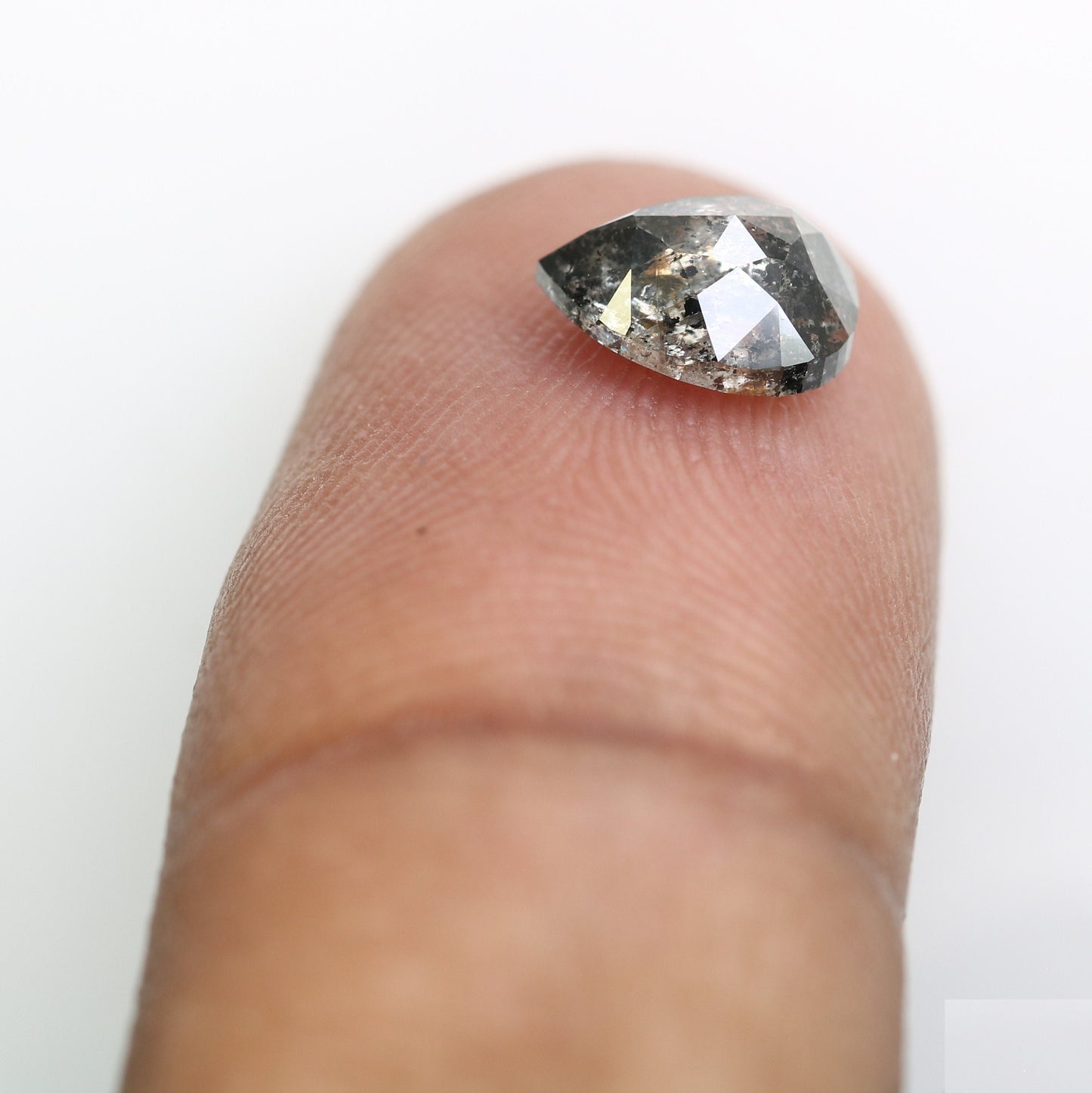 1.42 CT Galaxy Natural Salt and Pepper Pear Cut Diamond | Loose Real Gem for Wedding Pendant | Perfect Gift for Wife or Girlfriend
