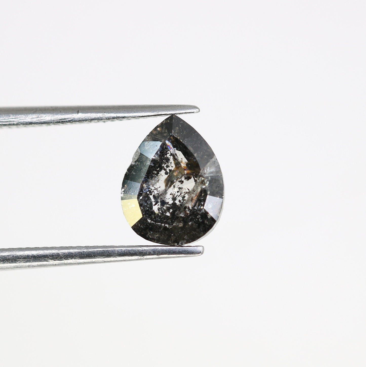 1.42 CT Galaxy Natural Salt and Pepper Pear Cut Diamond | Loose Real Gem for Wedding Pendant | Perfect Gift for Wife or Girlfriend