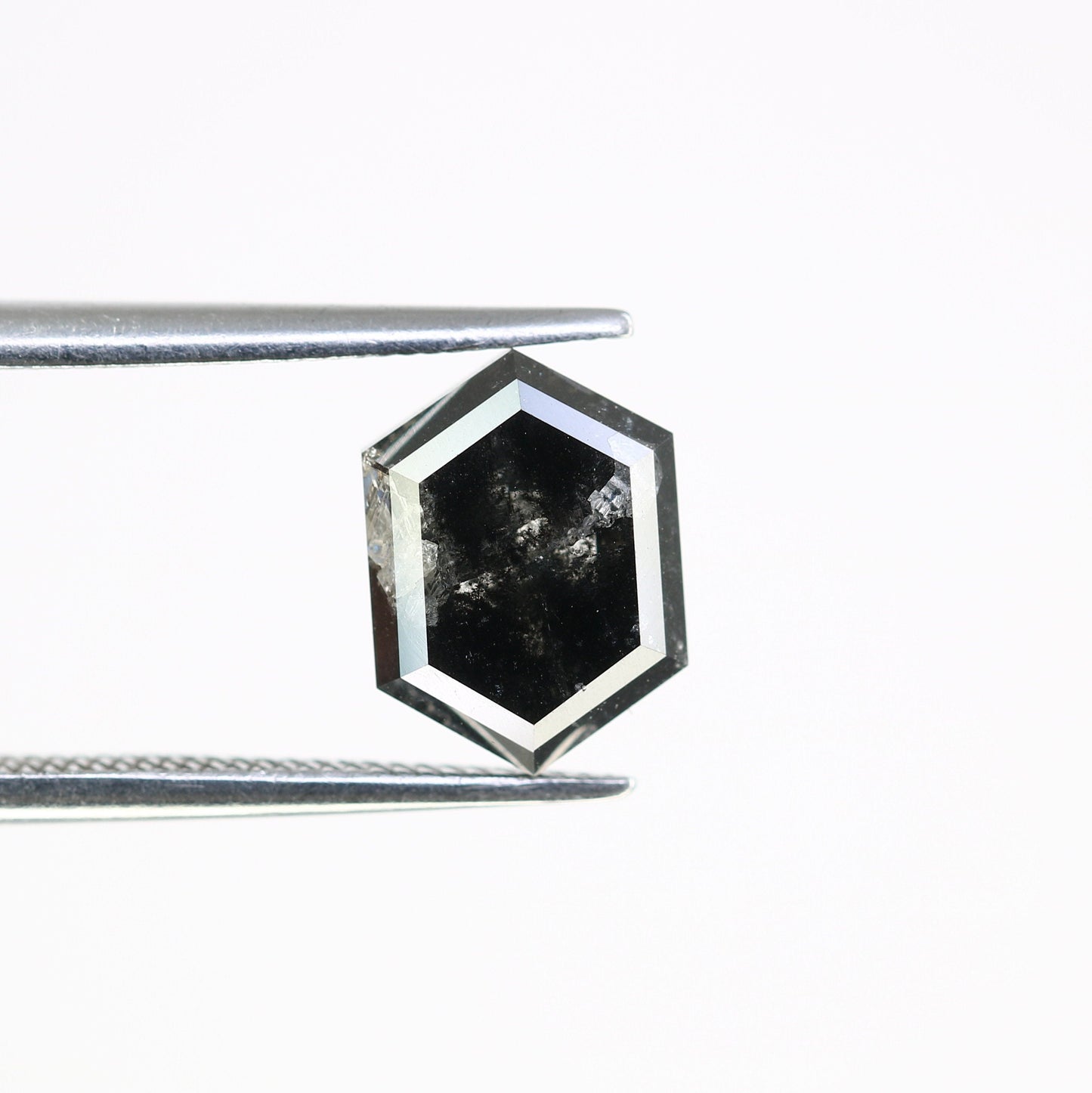 2.73 CT Hexagon Cut Salt and Pepper Diamond - Natural Hexagon Diamond - Salt and Pepper Ring - Gift for Wifey - Gift for mother - jewelry