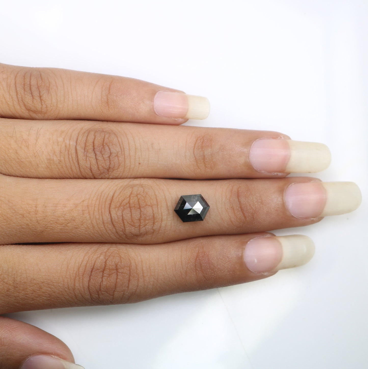 2.73 CT Hexagon Cut Salt and Pepper Diamond - Natural Hexagon Diamond - Salt and Pepper Ring - Gift for Wifey - Gift for mother - jewelry