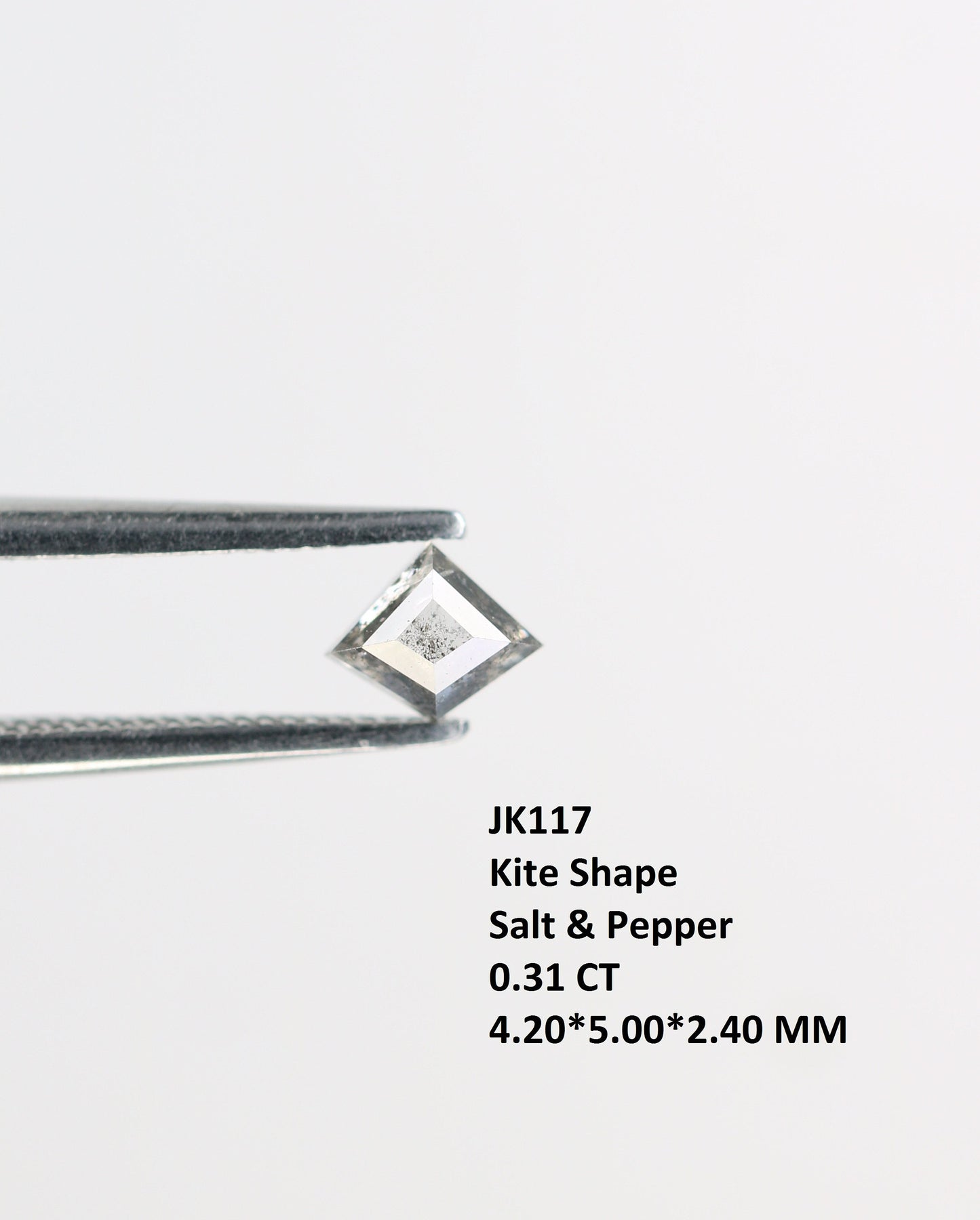 0.31 CT Kite shape Natural Loose Diamond -Kite Shape Salt and Pepper Diamond - For Salt Pepper Diamond Ring - Sale Offer- Unique Gift