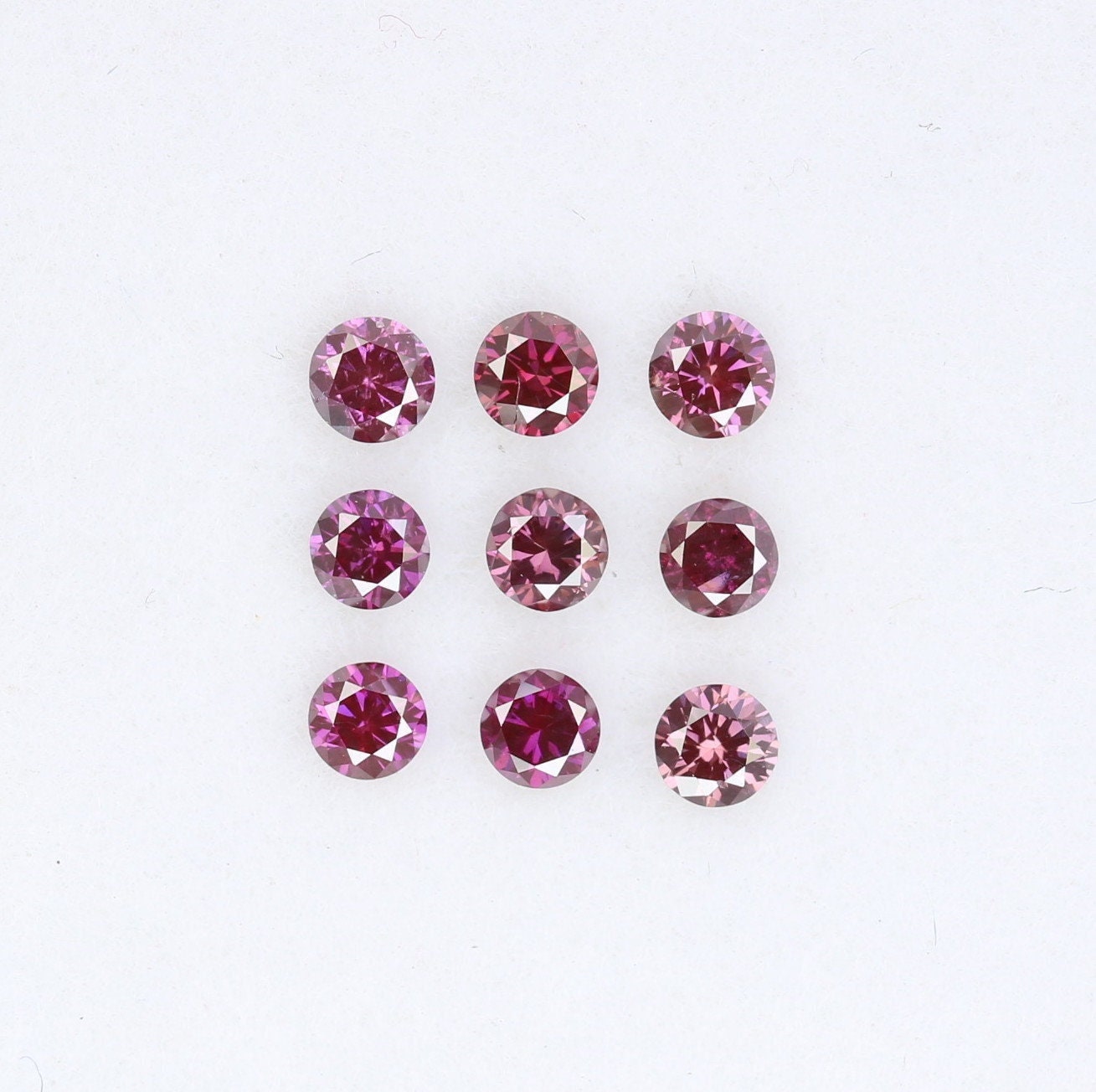 0.39 Carat Dark Pink Round Brilliant Cut Treated Diamond for Engagement Bands | Ideal for Wedding Necklaces, Bracelets, and Matching Bands