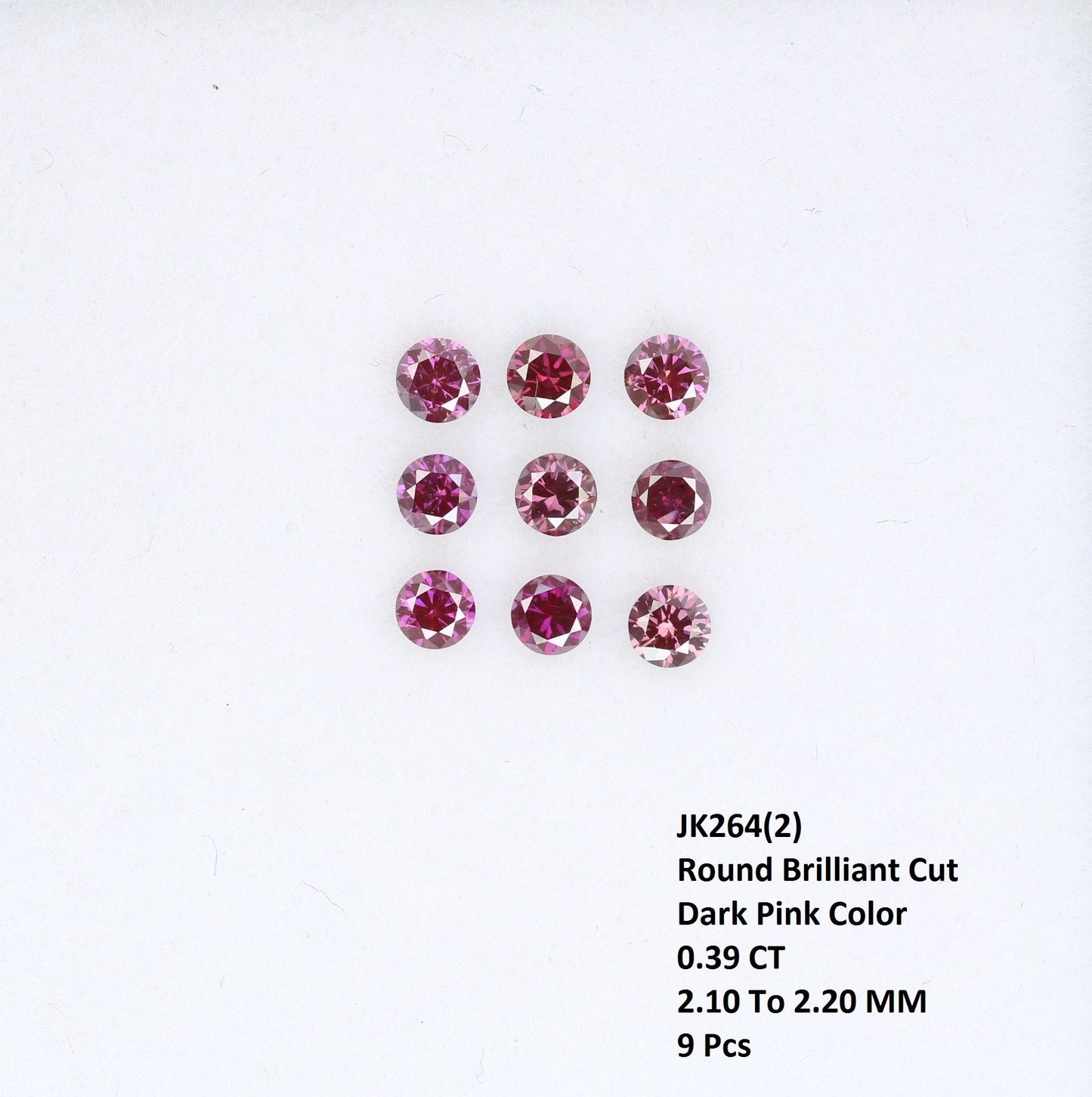 0.39 Carat Dark Pink Round Brilliant Cut Treated Diamond for Engagement Bands | Ideal for Wedding Necklaces, Bracelets, and Matching Bands