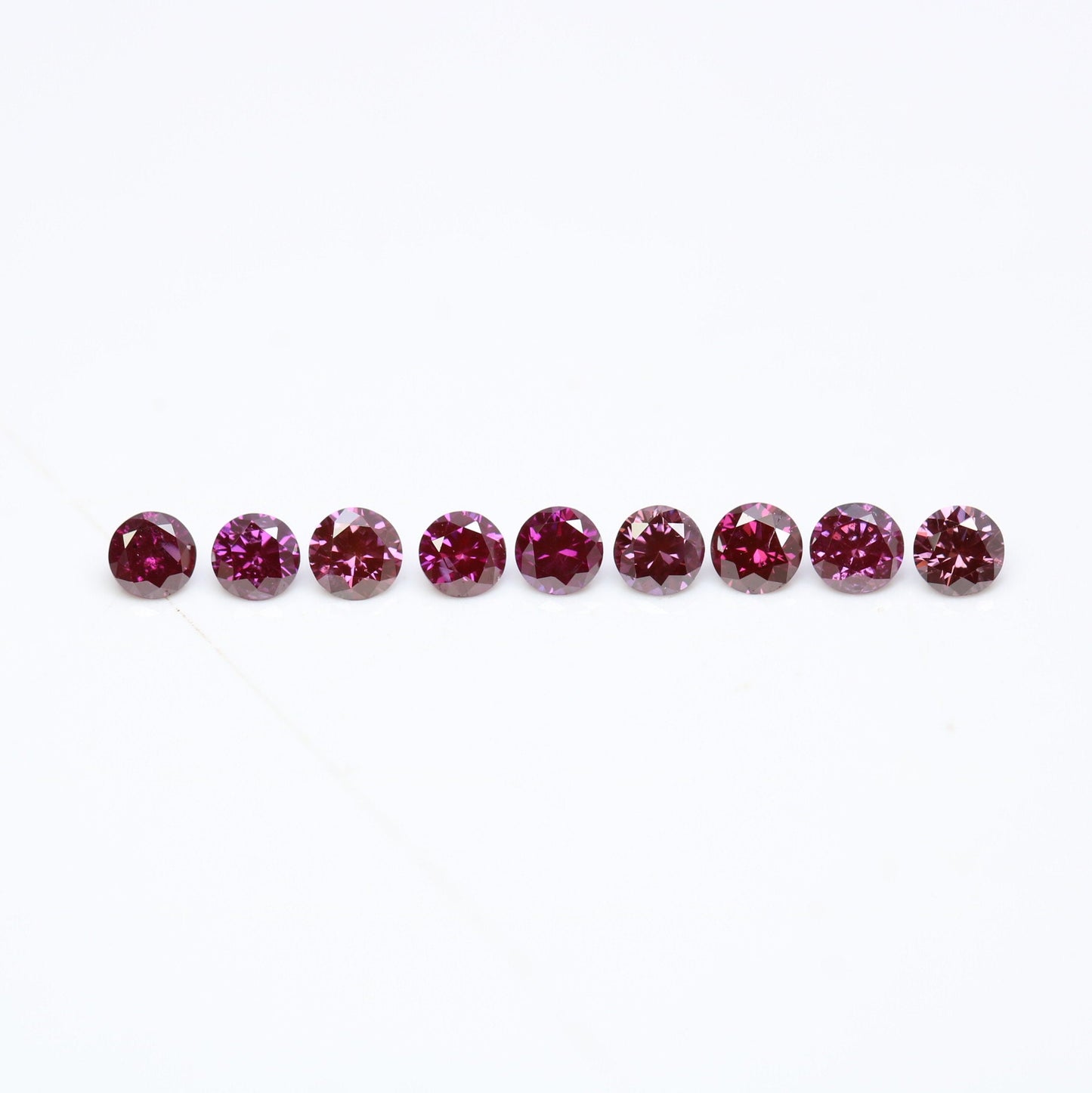 0.39 Carat Dark Pink Round Brilliant Cut Treated Diamond for Engagement Bands | Ideal for Wedding Necklaces, Bracelets, and Matching Bands