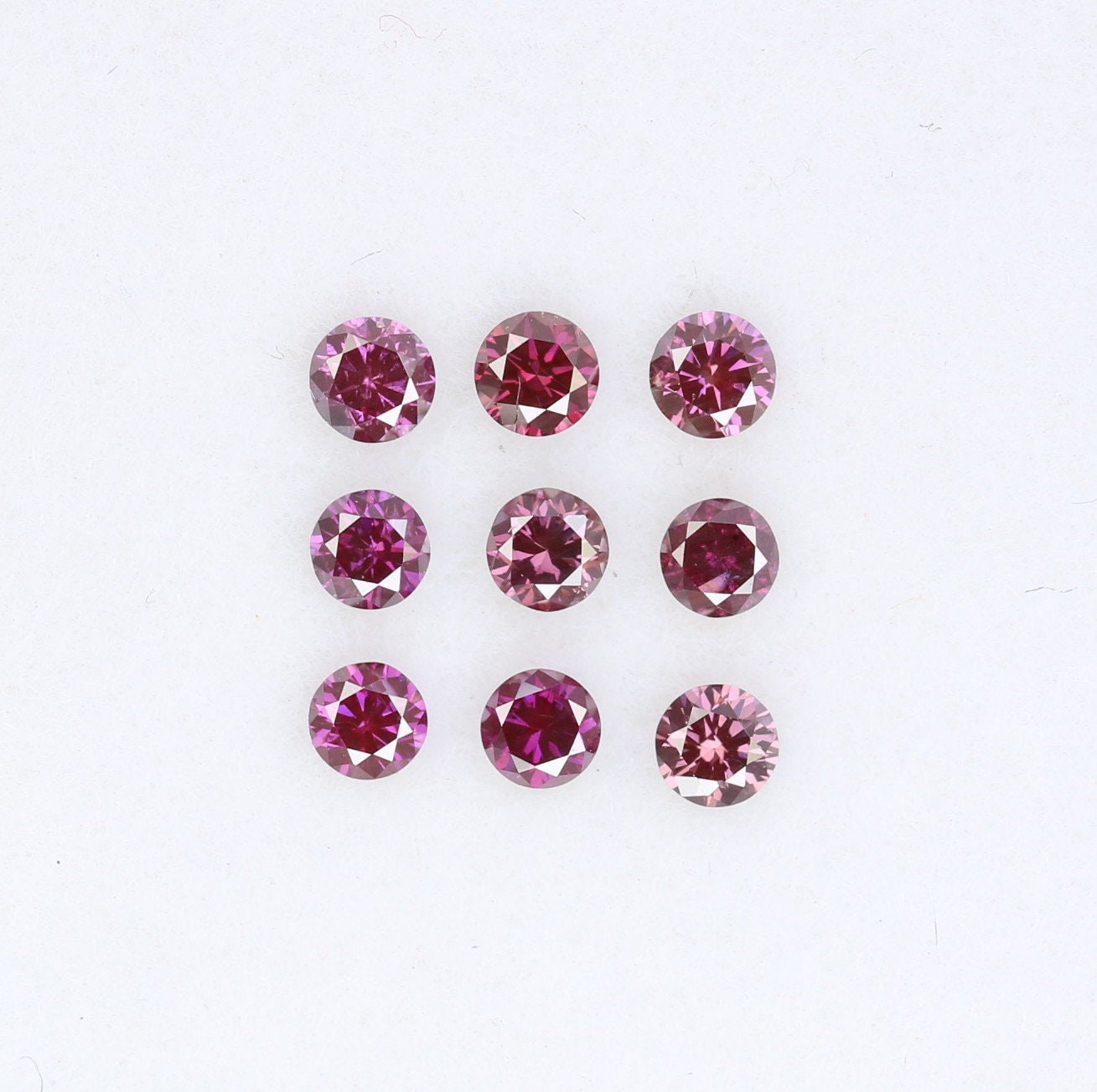 0.39 Carat Dark Pink Round Brilliant Cut Treated Diamond for Engagement Bands | Ideal for Wedding Necklaces, Bracelets, and Matching Bands