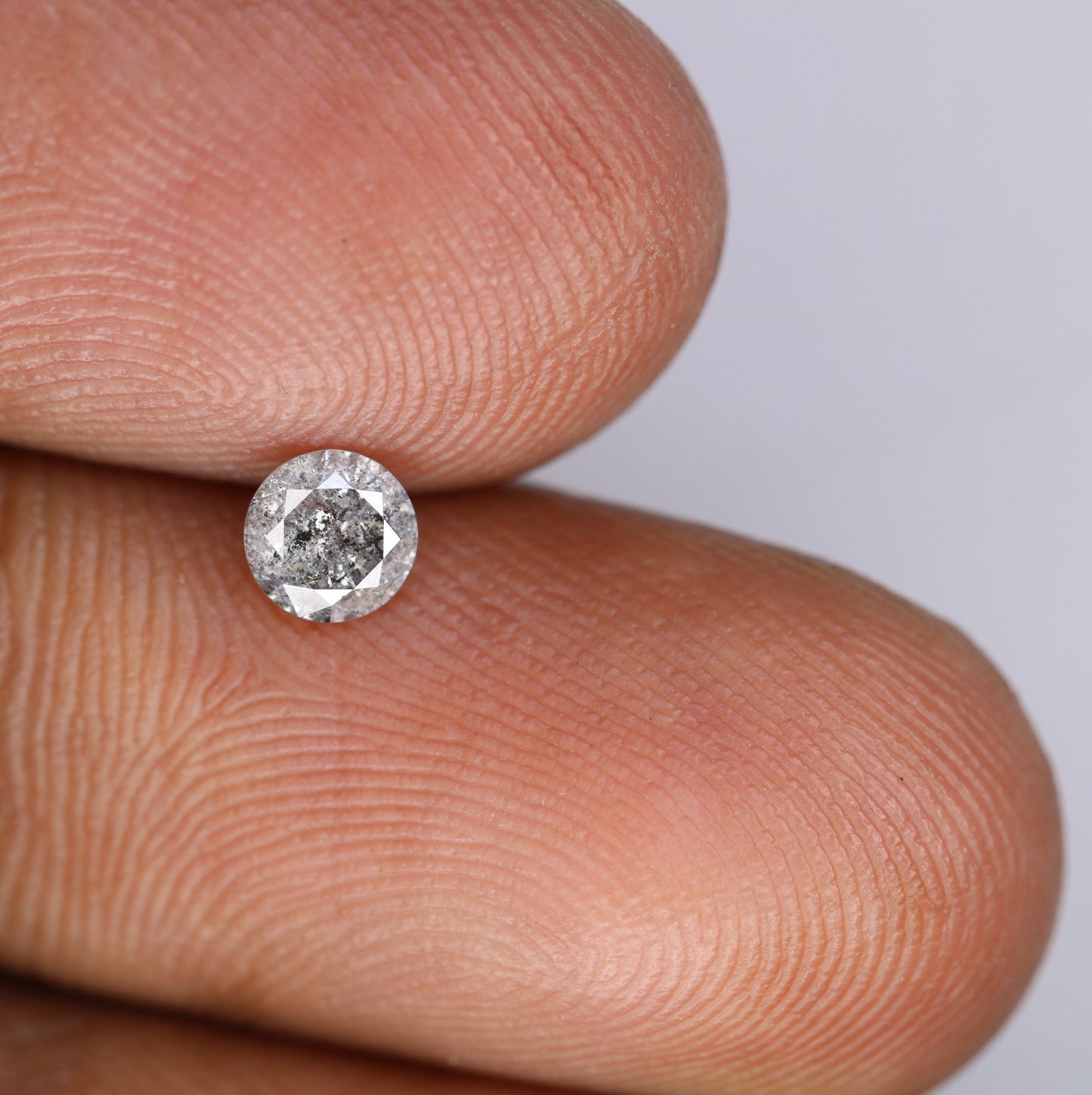 0.37 Carat 4.50 mm Round Brilliant Cut Salt and Pepper Loose Diamond for Engagement Rings | Ideal for Custom Gold Jewelry Designs