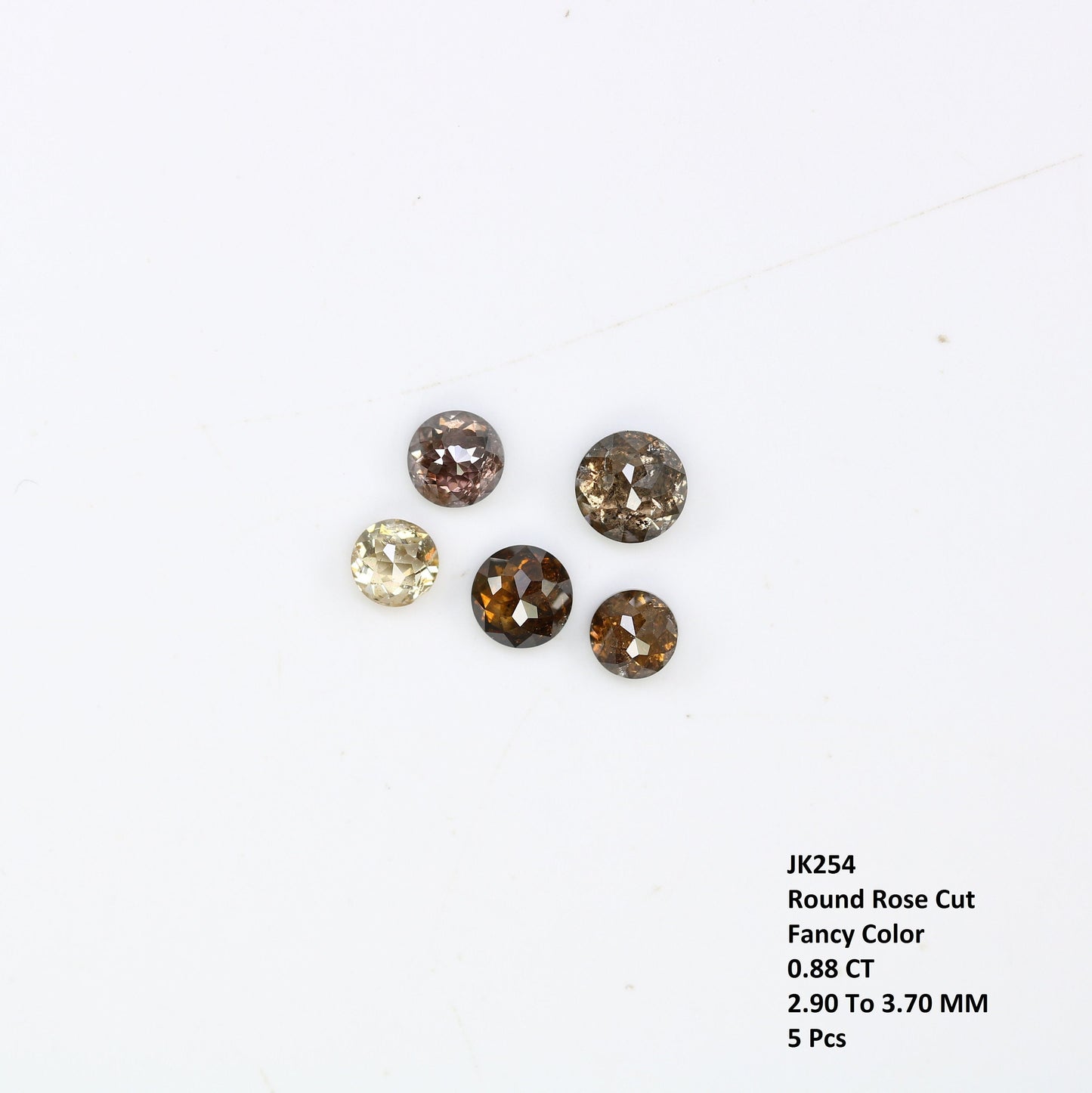0.88 CT 2.90 MM Natural Salt and Pepper Diamond | Loose Diamonds | Brown Diamond | Fancy Coloured Diamond| Diamond For Pair of Earring, Ring