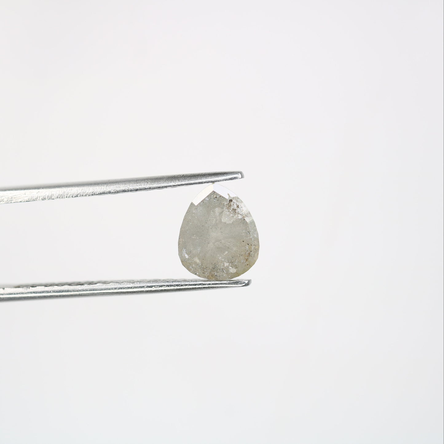 Grey Rose Cut Pear Salt and Pepper DiamondFor Gold Ring Diamonds