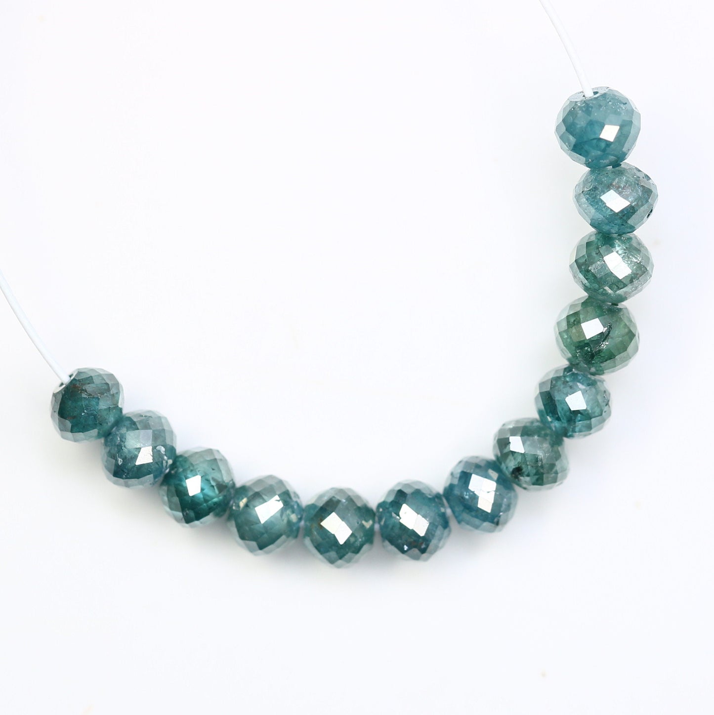 3.25 CT Blue Diamond Beads | Premium Faceted Loose Gems for Artisan Jewelry | Ideal for Vintage Crystal Necklaces & Creative DIY Projects