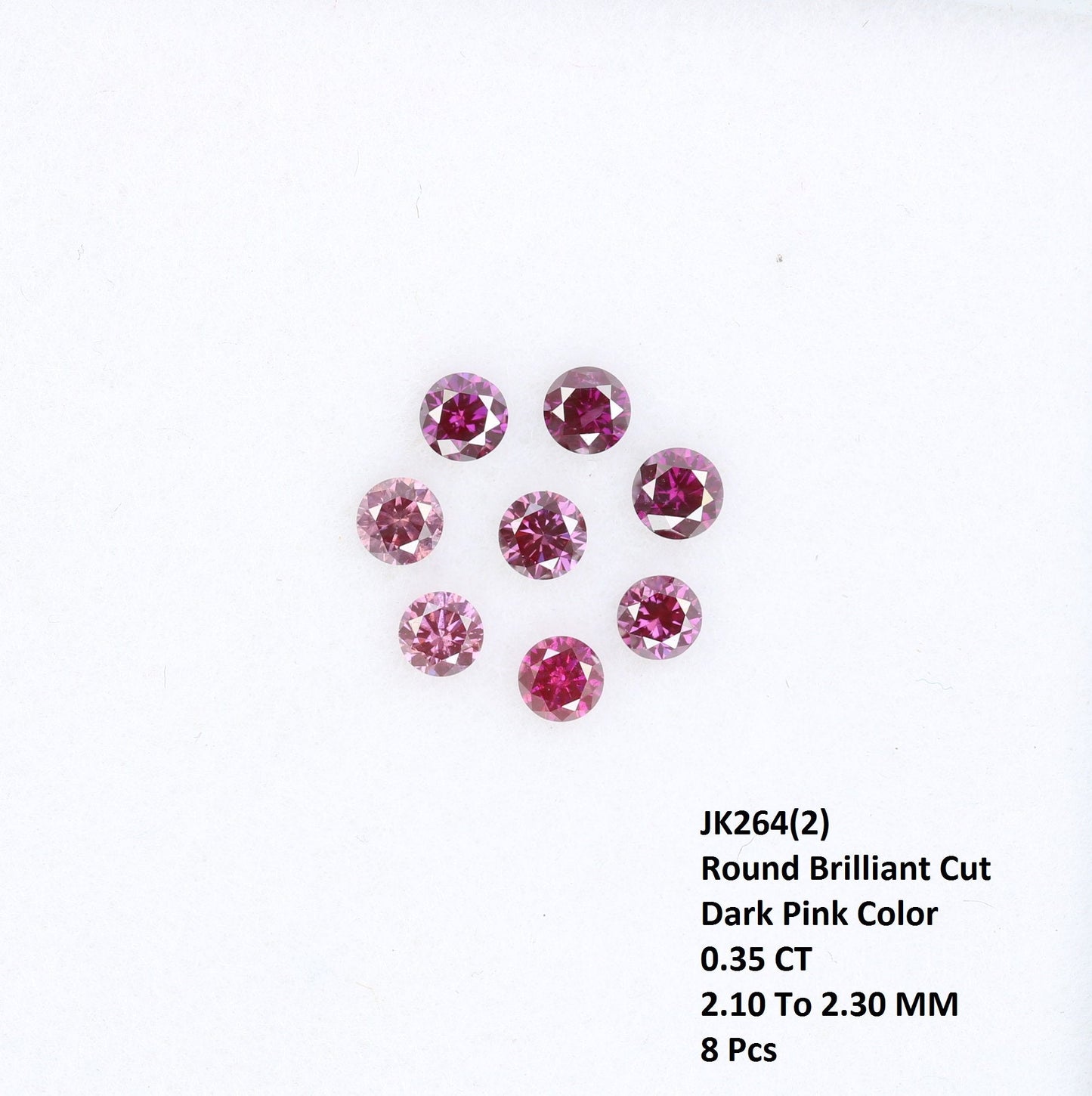 0.35 Carat Treated Dark Pink Round Brilliant Cut Diamond for Engagement Rings | Perfect for Custom Gold Jewelry Designs