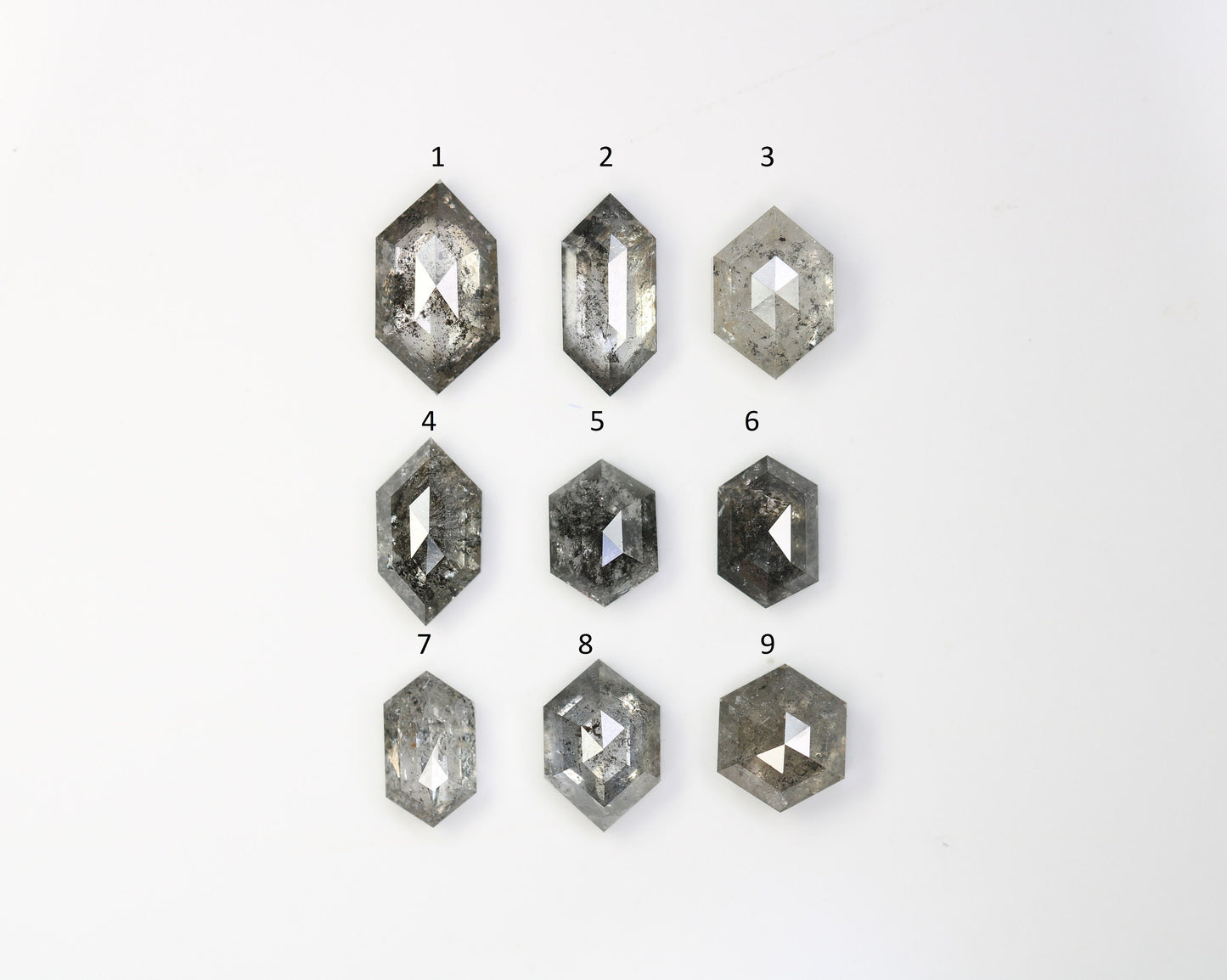 Hexagon Cut Loose Salt and Pepper Diamond | Natural Grey and Black Diamonds for Engagement and Wedding Rings | Unique Gift Gemstones