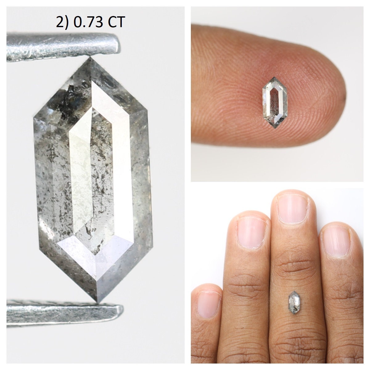 Hexagon Cut Loose Salt and Pepper Diamond | Natural Grey and Black Diamonds for Engagement and Wedding Rings | Unique Gift Gemstones