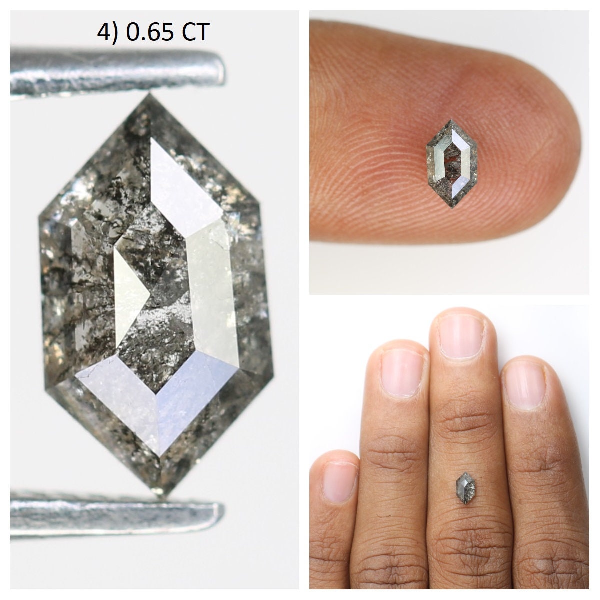 Hexagon Cut Loose Salt and Pepper Diamond | Natural Grey and Black Diamonds for Engagement and Wedding Rings | Unique Gift Gemstones