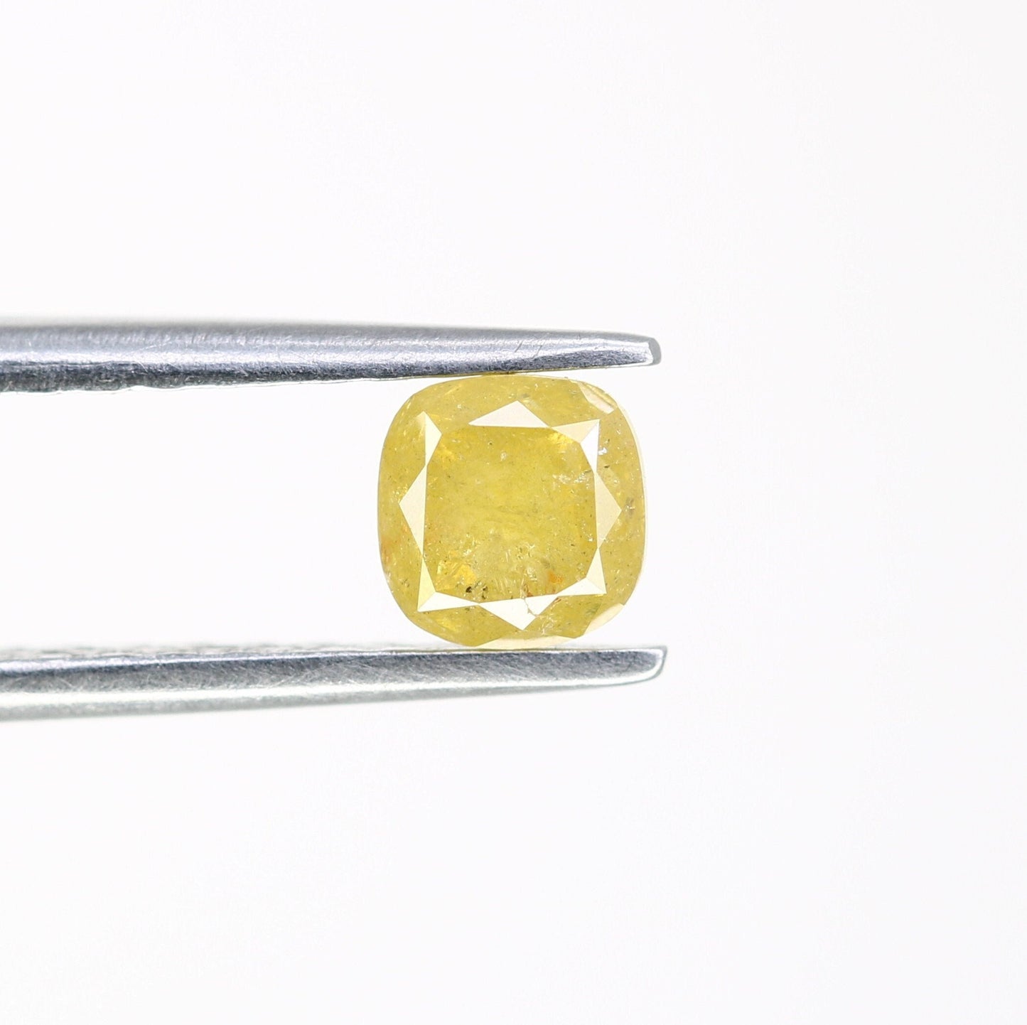 Loose Yellow Rustic Cushion Cut Galaxy Diamond - Perfect for Gold Rings & Unique Gemstone Jewelry Designs