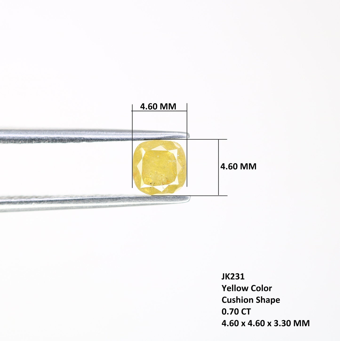 Loose Yellow Rustic Cushion Cut Galaxy Diamond - Perfect for Gold Rings & Unique Gemstone Jewelry Designs