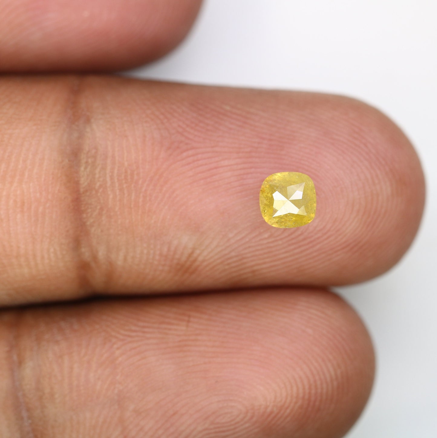 Loose Yellow Rustic Cushion Cut Galaxy Diamond - Perfect for Gold Rings & Unique Gemstone Jewelry Designs