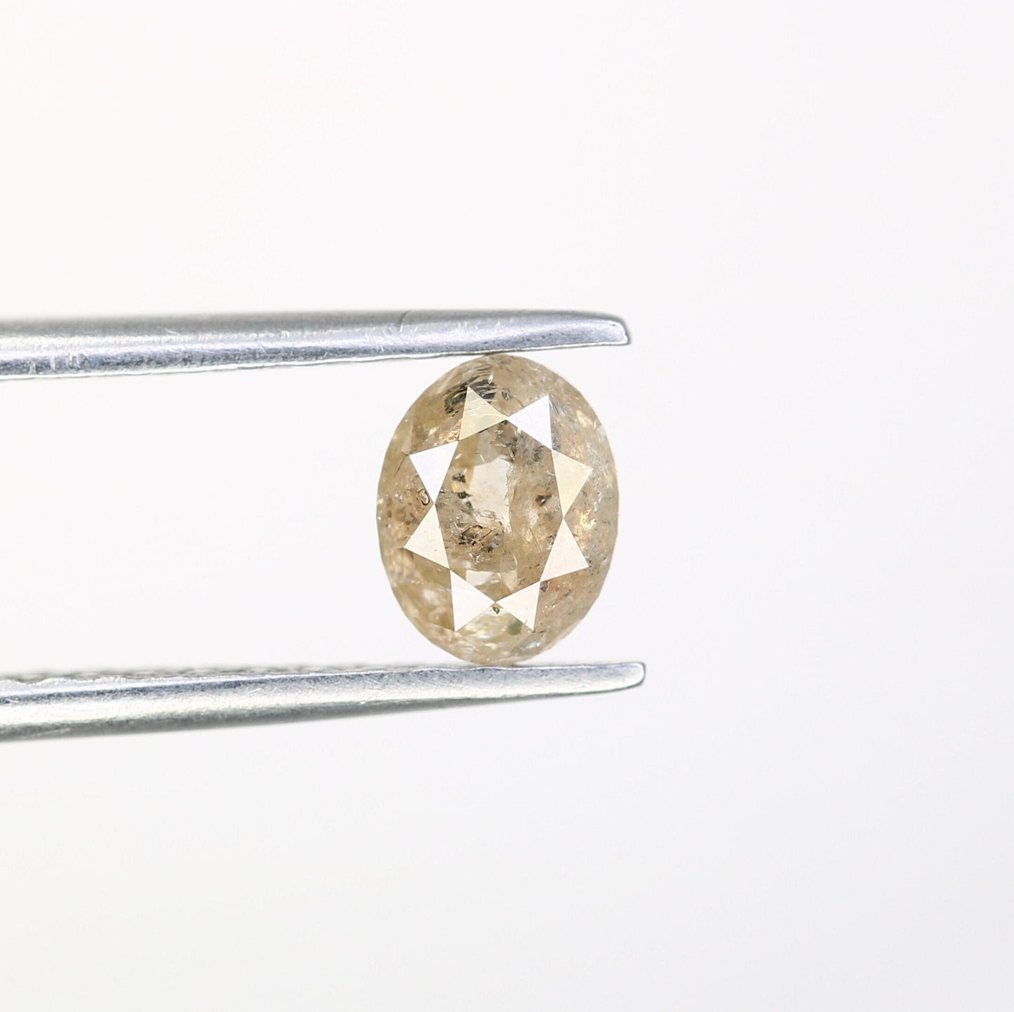 Rose Cut Salt and Pepper Oval Diamond - Engagement Ring Gemstone & Ideal for Custom Gold Ring Jewelry