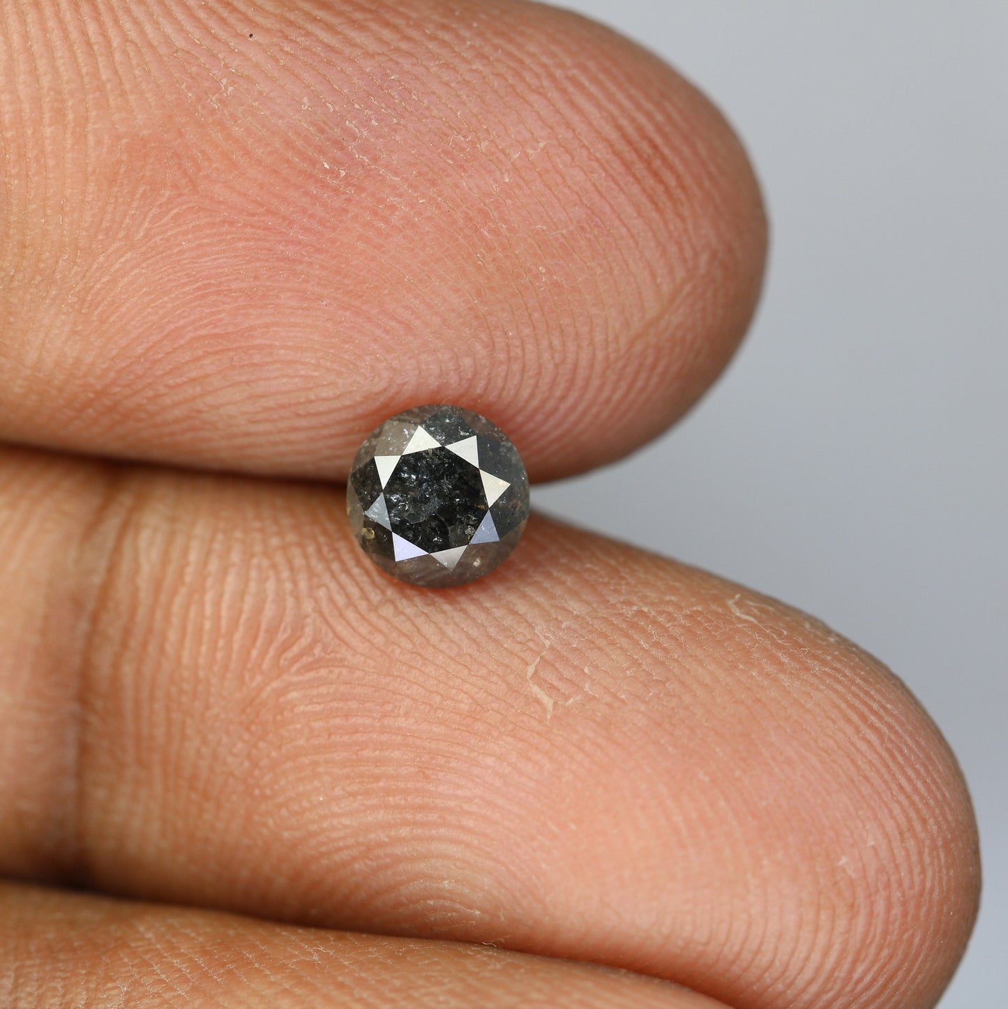 0.98 Carat 5.8 x 4.4mm Natural Loose Black Salt and Pepper Galaxy Diamond Ring | Ideal for Custom Gold Jewelry and Unique Designs