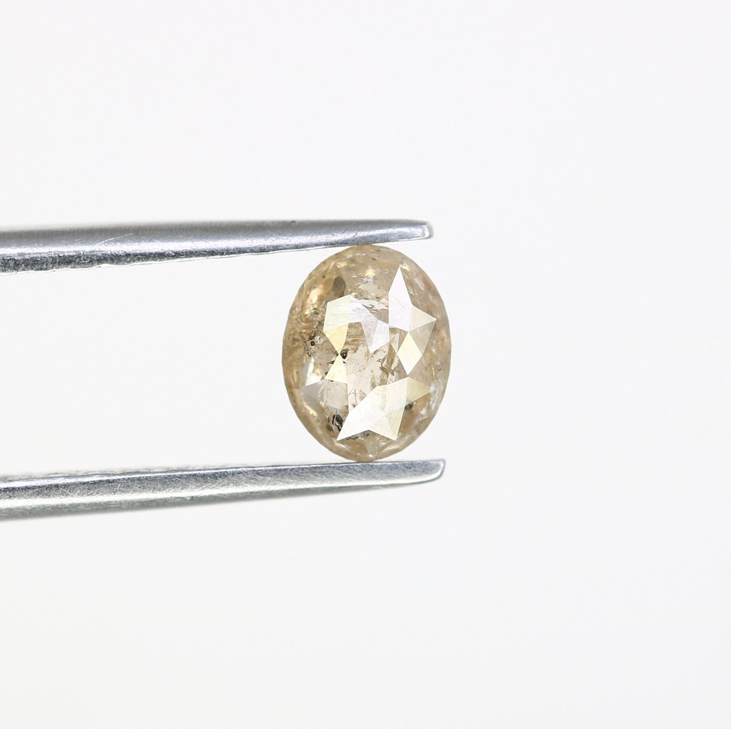Rose Cut Salt and Pepper Oval Diamond - Engagement Ring Gemstone & Ideal for Custom Gold Ring Jewelry