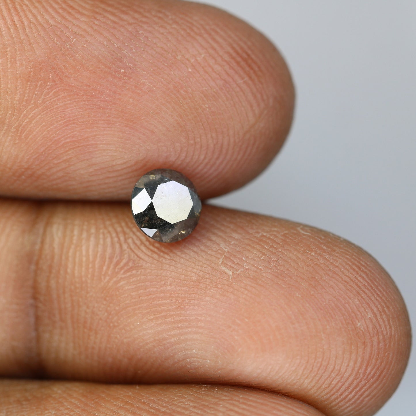 0.98 Carat 5.8 x 4.4mm Natural Loose Black Salt and Pepper Galaxy Diamond Ring | Ideal for Custom Gold Jewelry and Unique Designs