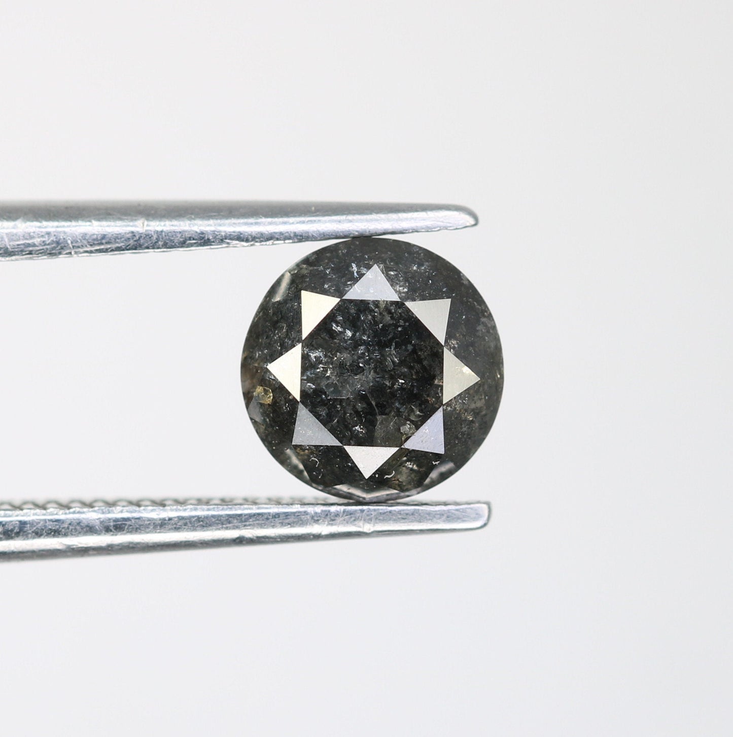0.98 Carat 5.8 x 4.4mm Natural Loose Black Salt and Pepper Galaxy Diamond Ring | Ideal for Custom Gold Jewelry and Unique Designs