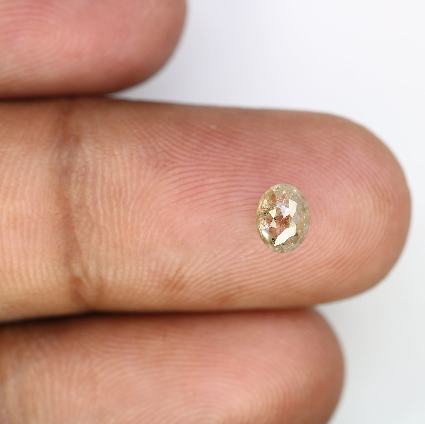 Rose Cut Salt and Pepper Oval Diamond - Engagement Ring Gemstone & Ideal for Custom Gold Ring Jewelry