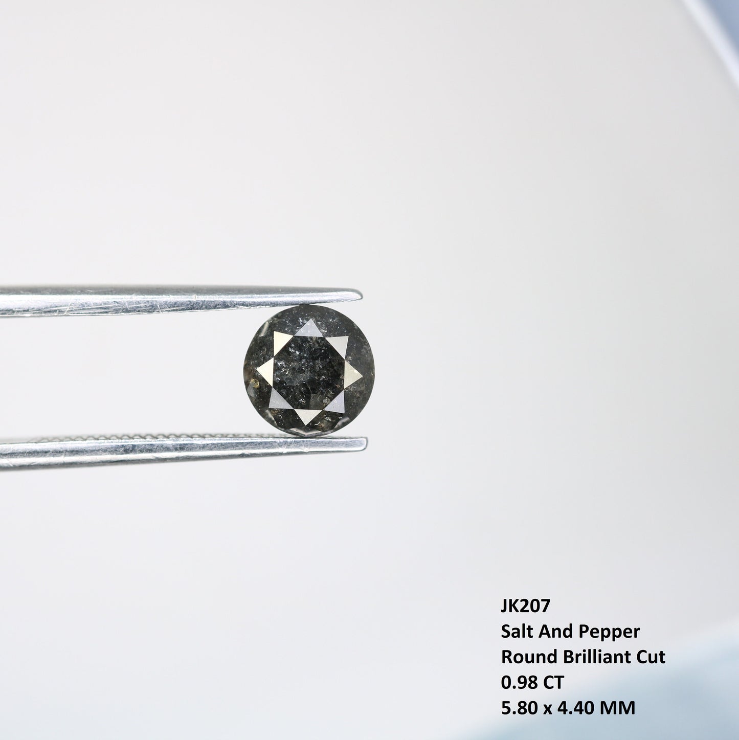 0.98 Carat 5.8 x 4.4mm Natural Loose Black Salt and Pepper Galaxy Diamond Ring | Ideal for Custom Gold Jewelry and Unique Designs