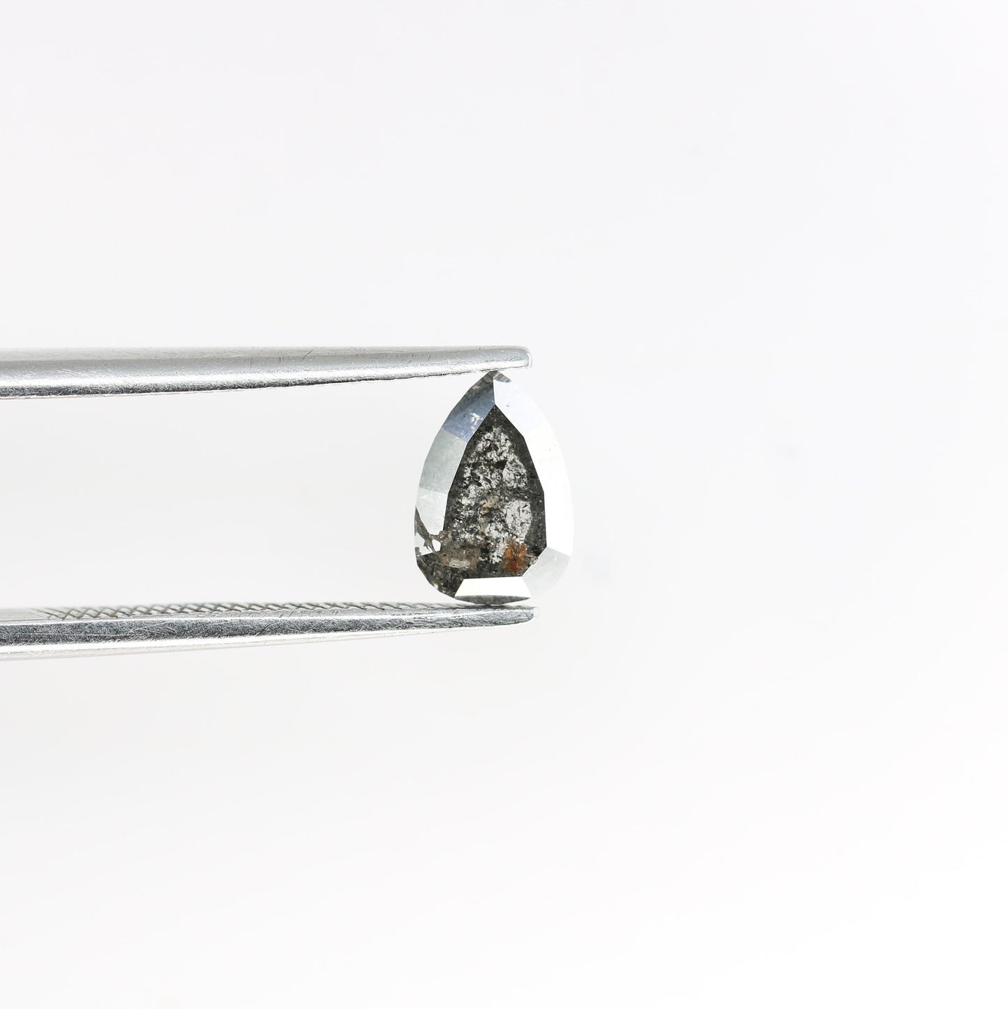 0.79 CT Pear Shape Salt and Pepper Diamond Ring | Unique Gold Ring | Natural Diamond Jewelry