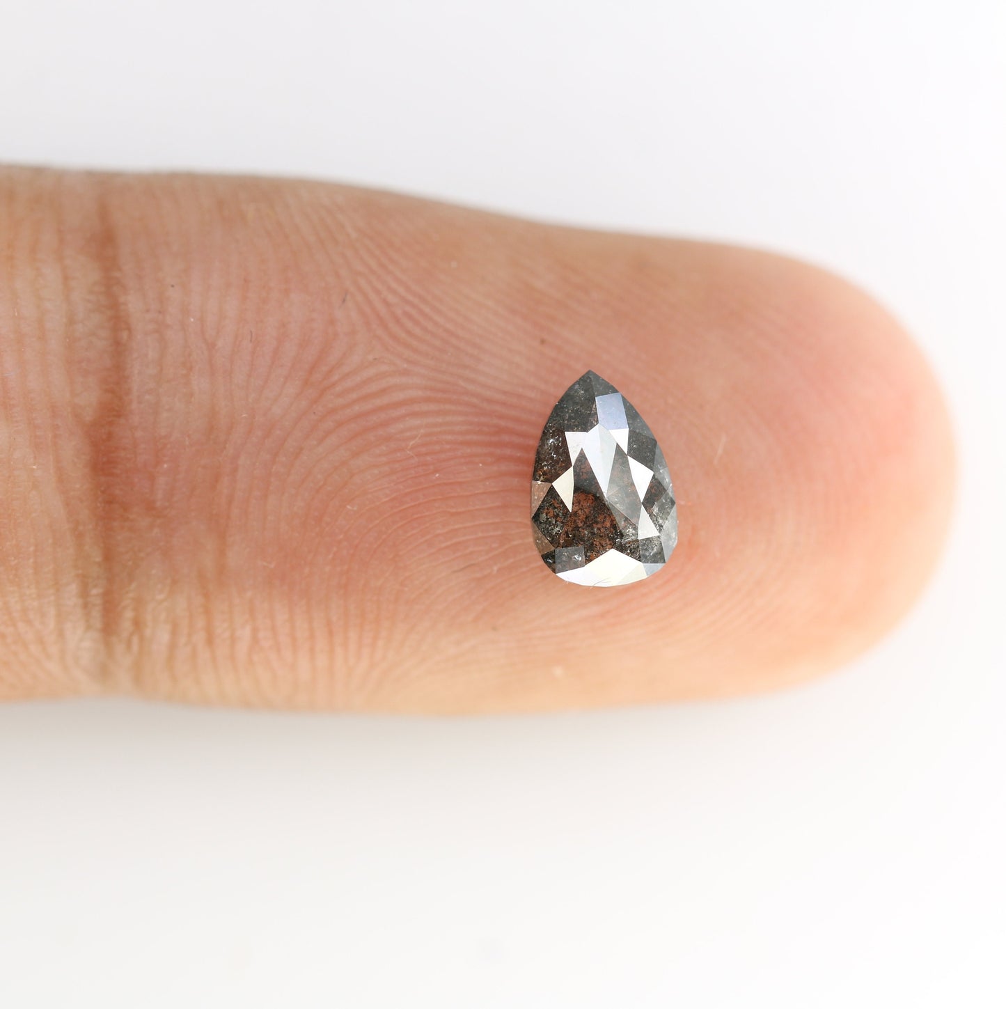 0.79 CT Pear Shape Salt and Pepper Diamond Ring | Unique Gold Ring | Natural Diamond Jewelry