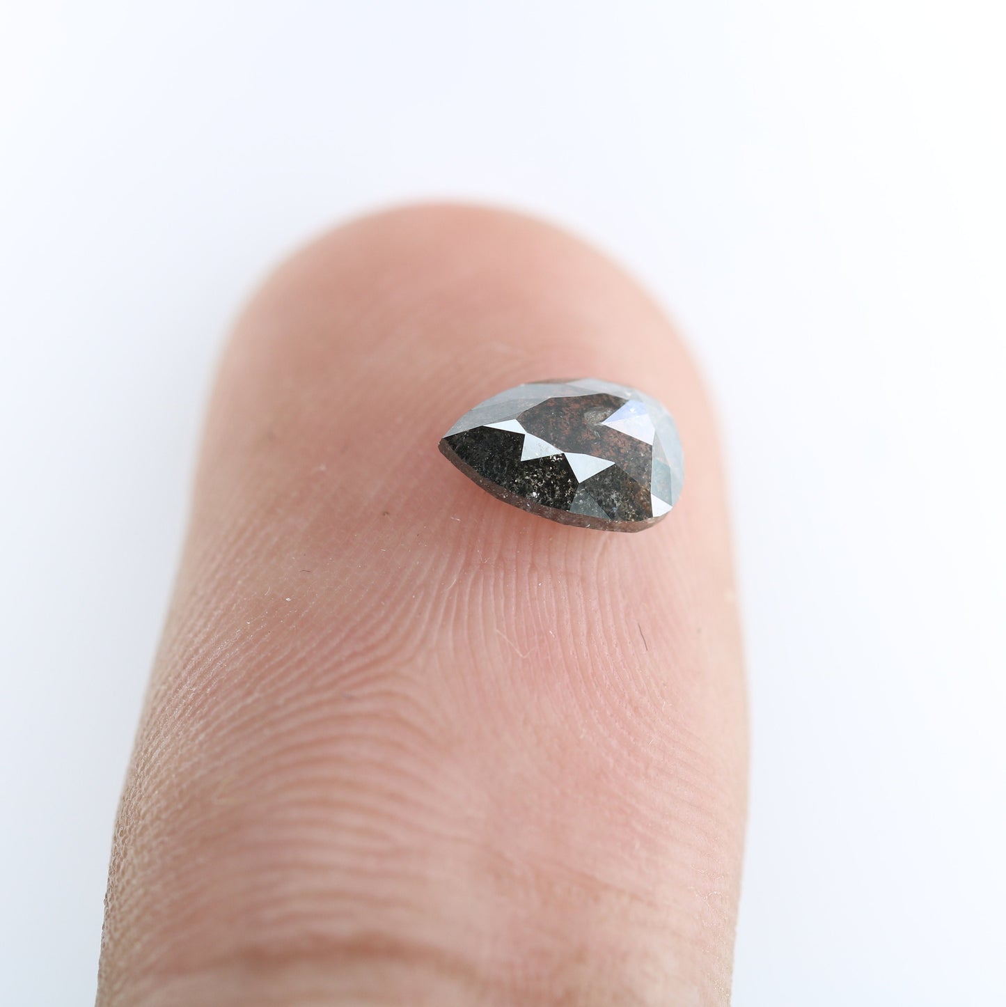 0.79 CT Pear Shape Salt and Pepper Diamond Ring | Unique Gold Ring | Natural Diamond Jewelry