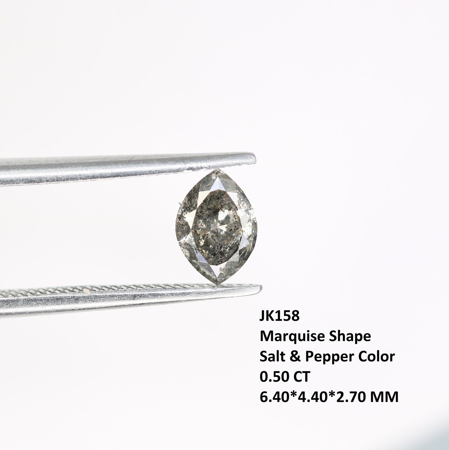 0.50 CT Marquise Shape Salt And Pepper Diamond | Natural Loose Diamonds For Weeding & Earring | For pendant | For Jewelry | For Bracelet