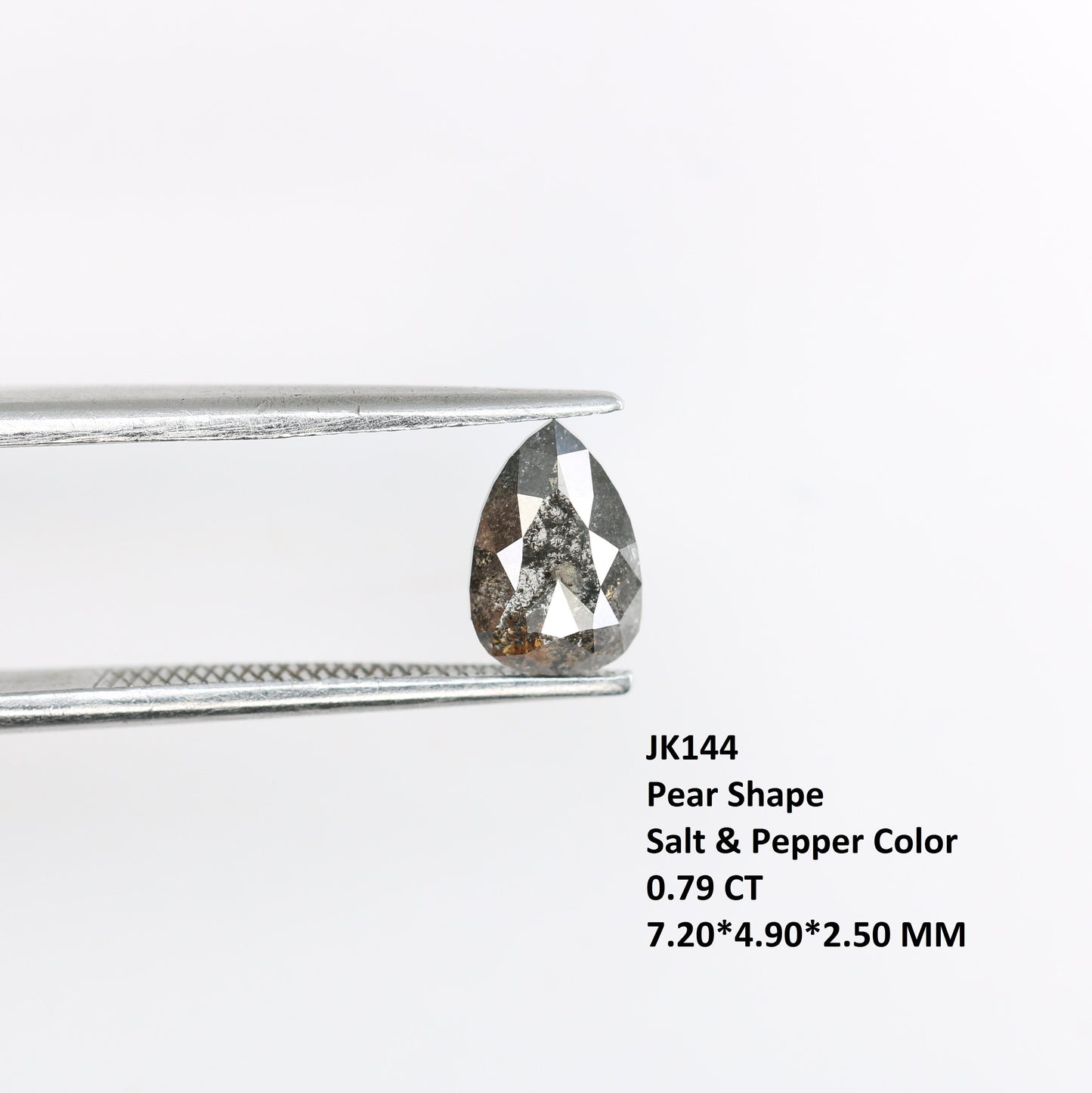 0.79 CT Pear Shape Salt and Pepper Diamond Ring | Unique Gold Ring | Natural Diamond Jewelry