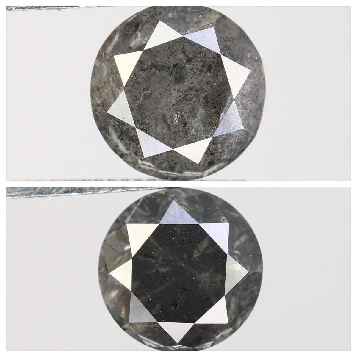 Round Brilliant Cut Salt and Pepper Diamond | Loose Fancy Color Diamonds for Necklaces and Wedding Rings | Unique Gift for Her