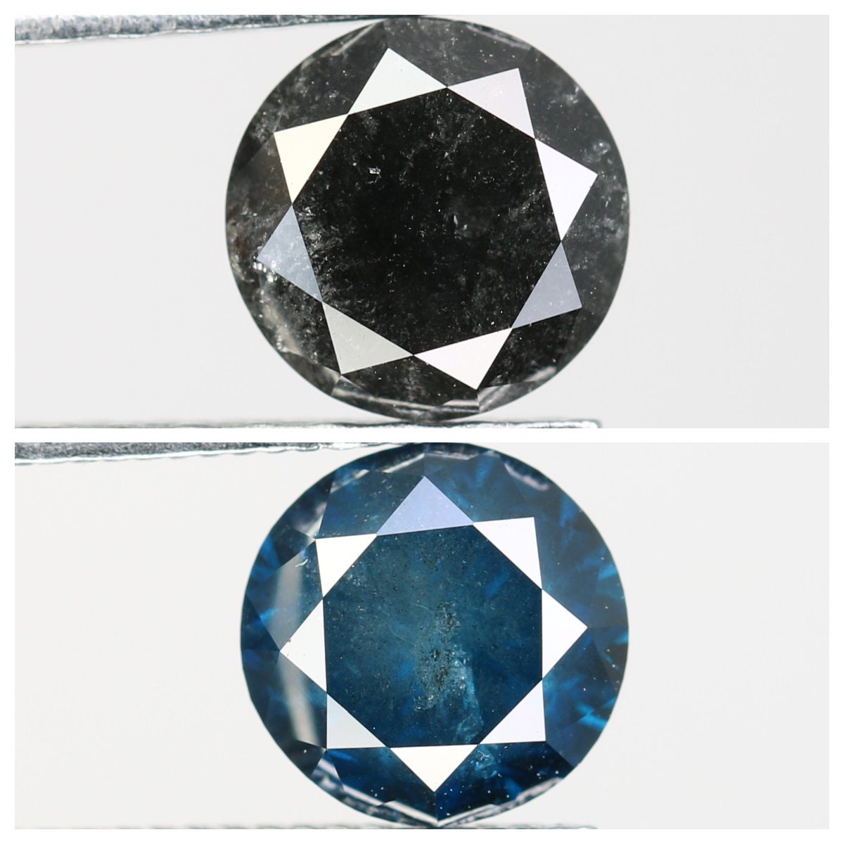 Round Brilliant Cut Salt and Pepper Diamond | Loose Fancy Color Diamonds for Necklaces and Wedding Rings | Unique Gift for Her